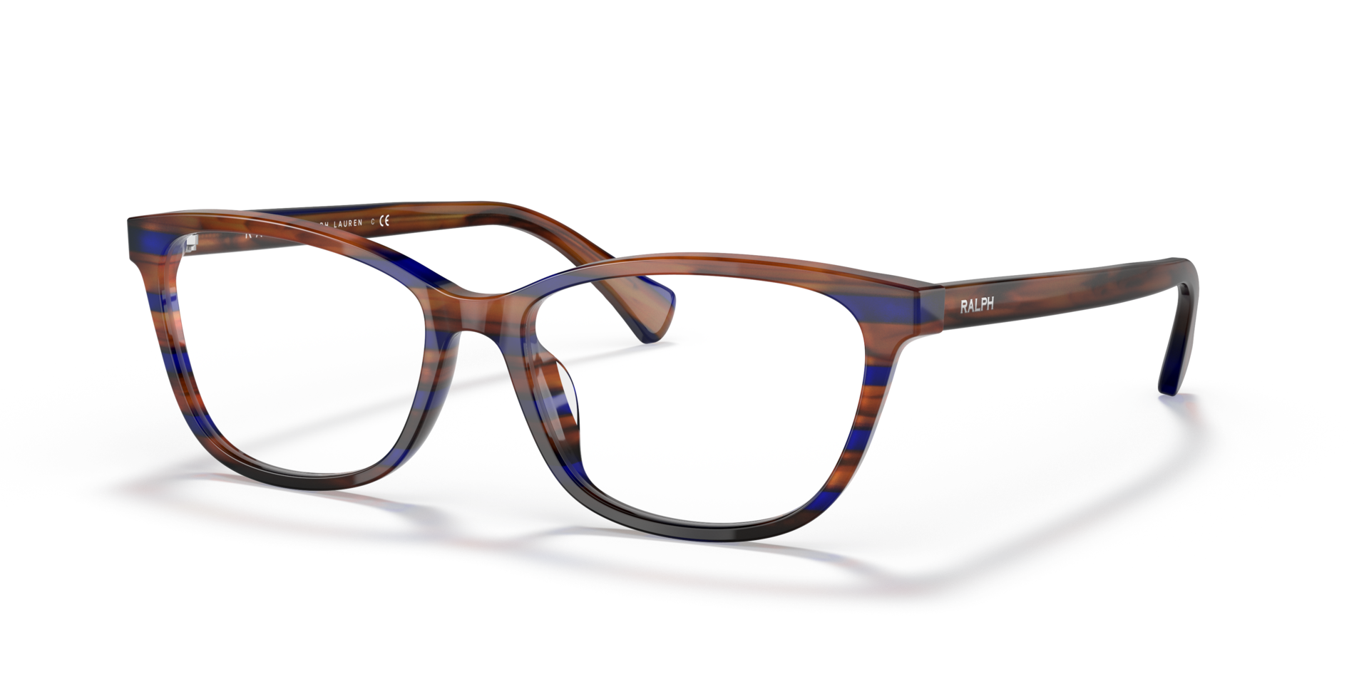 RA7133U Striped Brown Blue AcetaatEyeglass Frames van B24, Hoekweergave