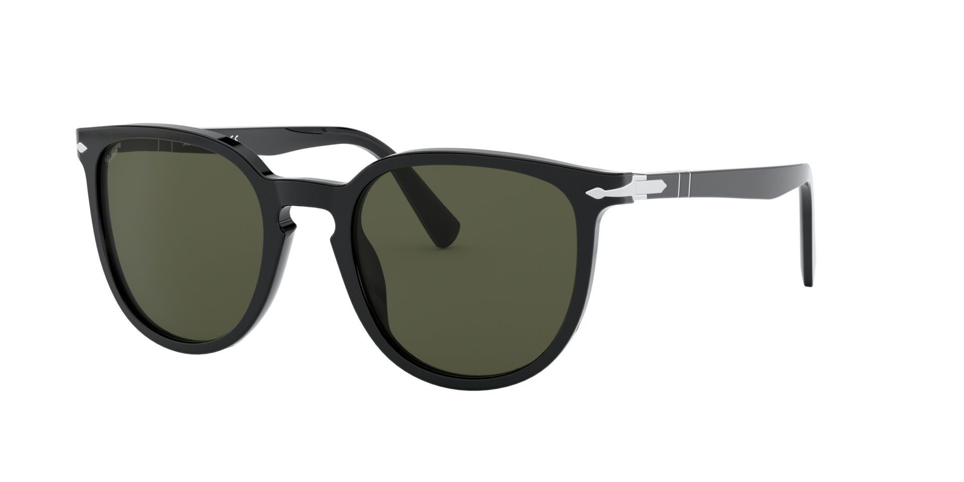 PO3226S Schwarz AcetatSunglass Frames von B24, Dreiviertelansicht
