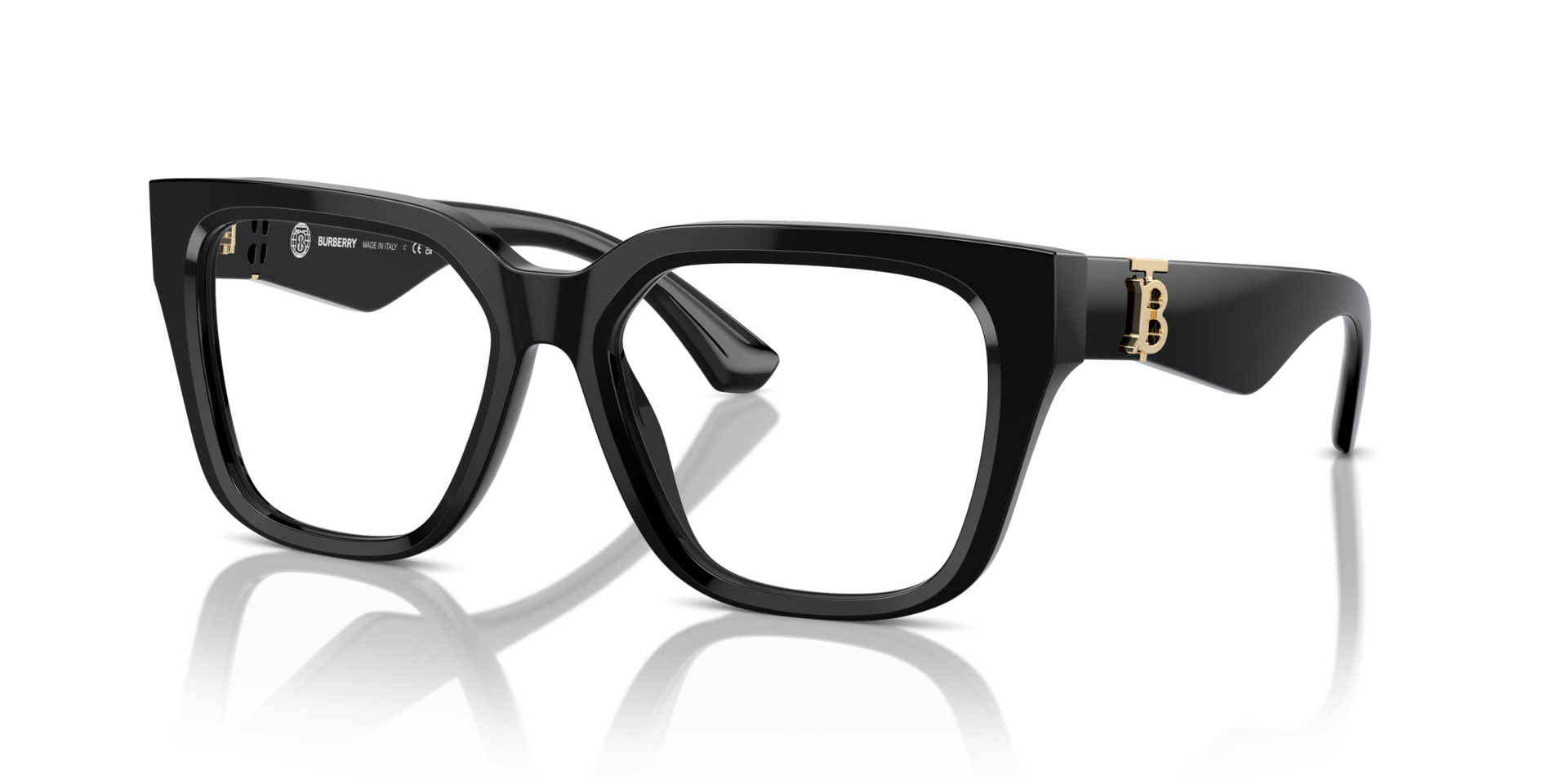 BE2403 Zwart AcetaatEyeglass Frames van B24, Hoekweergave