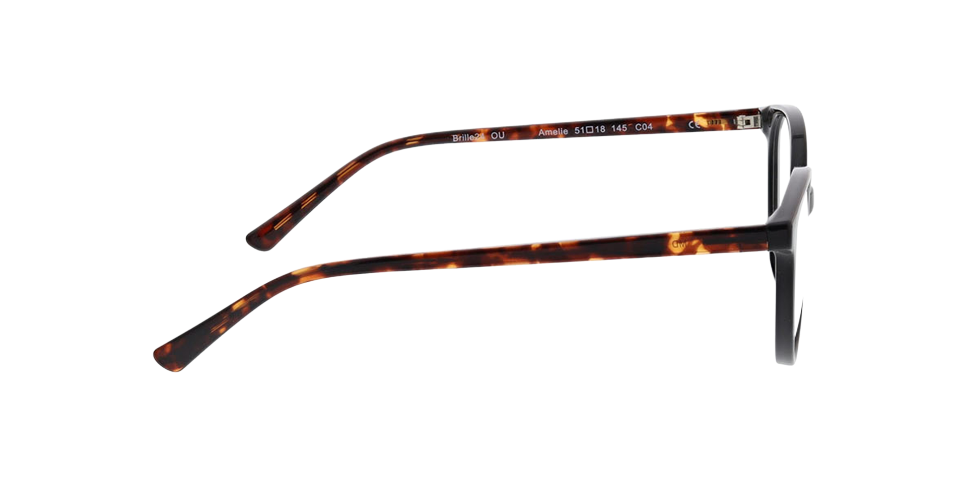 Amelie Schwarz KunststoffEyeglass Frames von B24, Seitenansicht