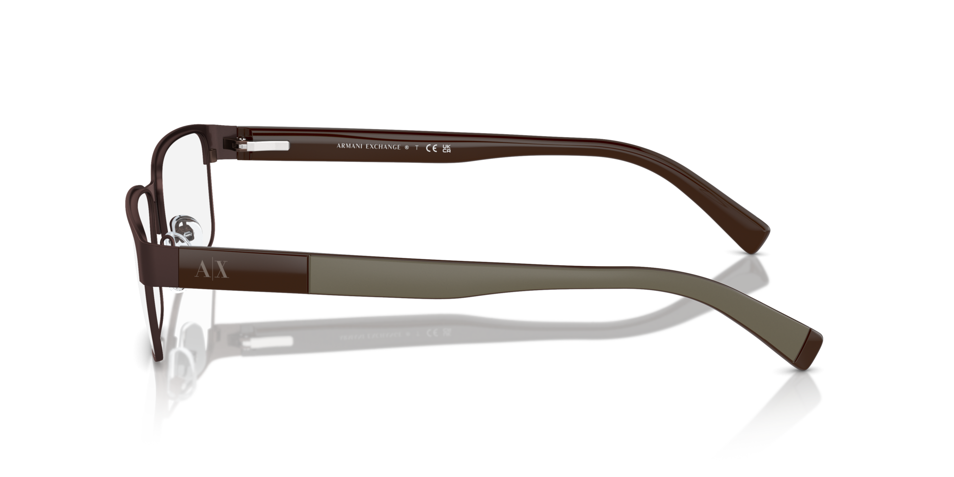AX1017 Bruin MetaalEyeglass Frames van B24, Zijaanzicht