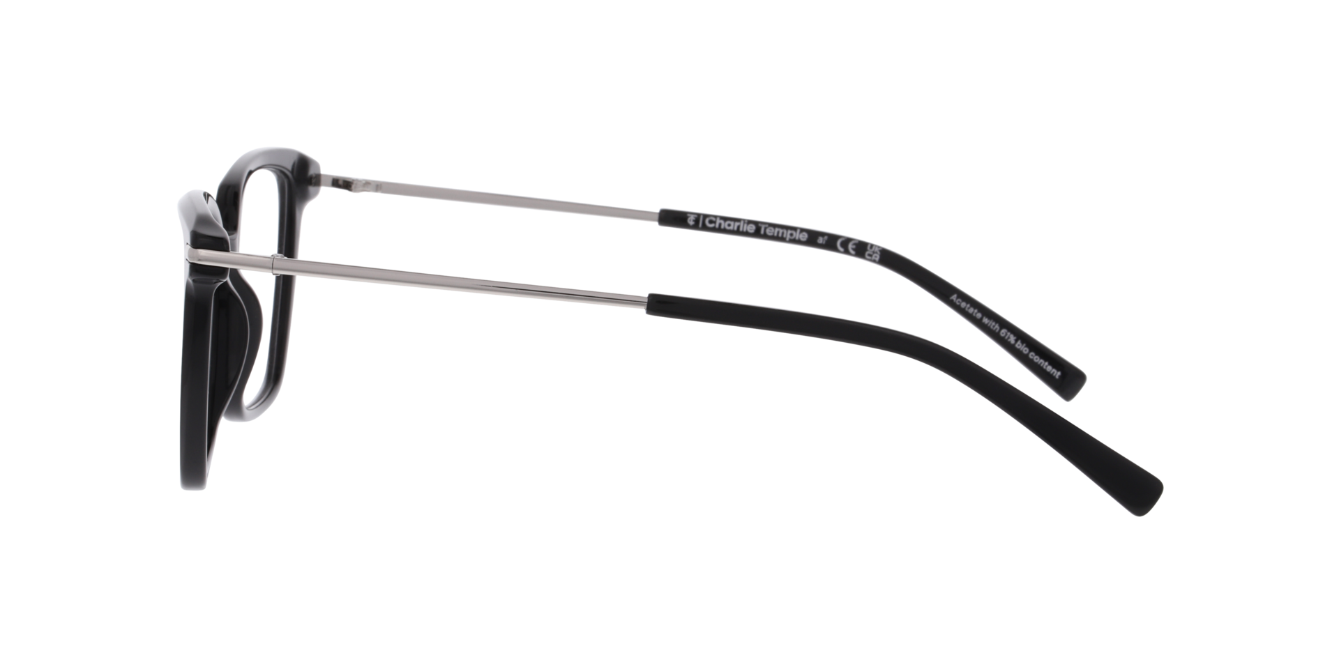 Bliss Schwarz AcetatEyeglass Frames von B24, Seitenansicht