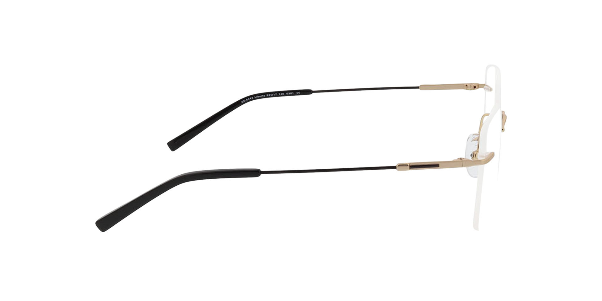 Liberty Goud  &  zwart MetaalEyeglass Frames van B24, Zijaanzicht