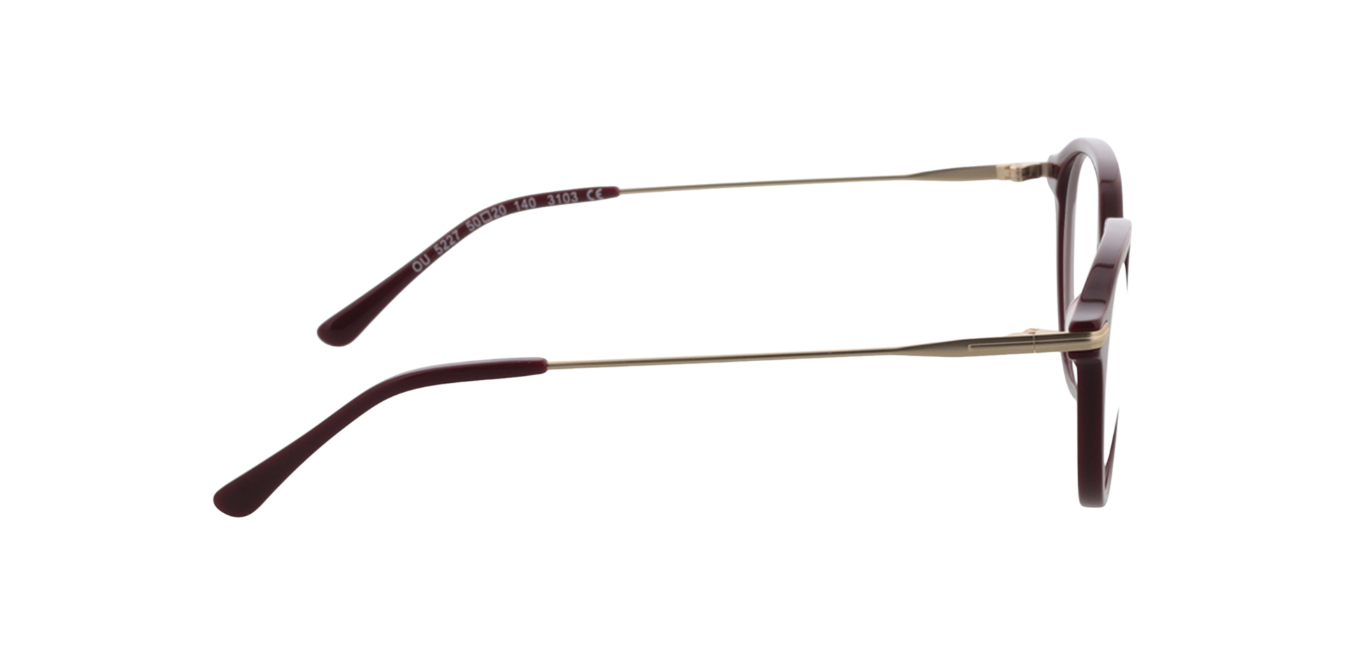 Anaheim Burgundy  &  Satin Gold AcetatEyeglass Frames von B24, Seitenansicht