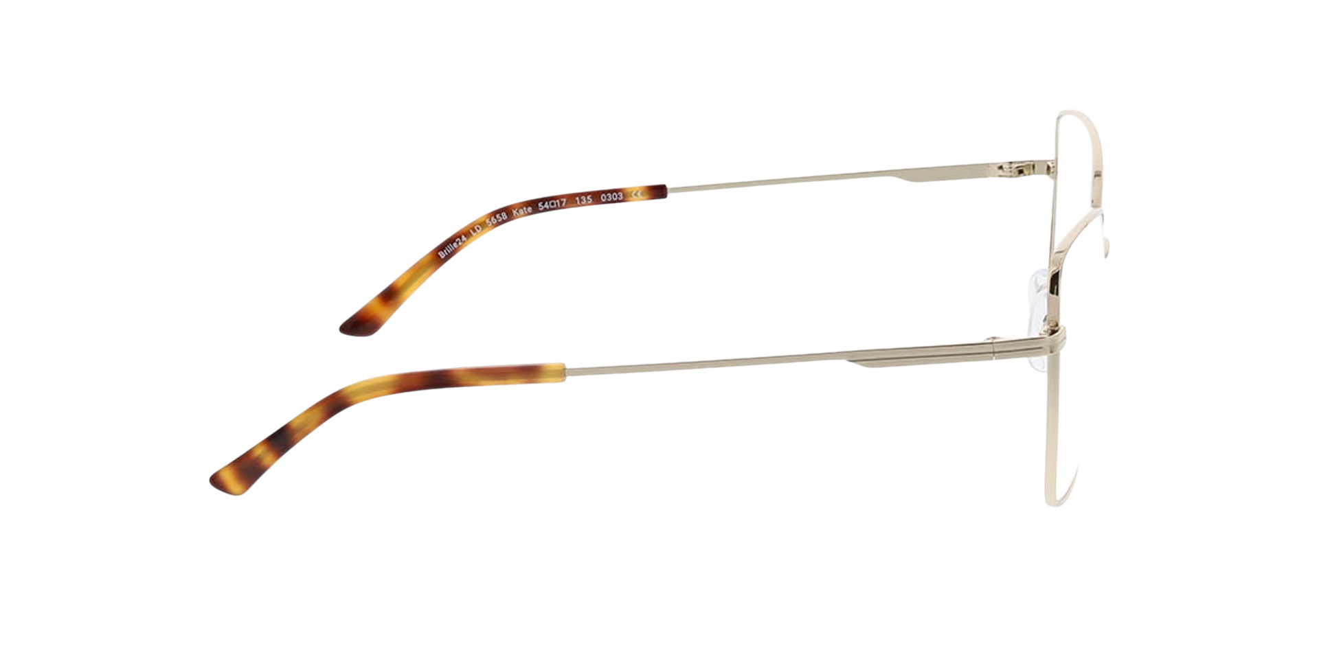 KATE Goud  &  Havana MetaalEyeglass Frames van B24, Zijaanzicht