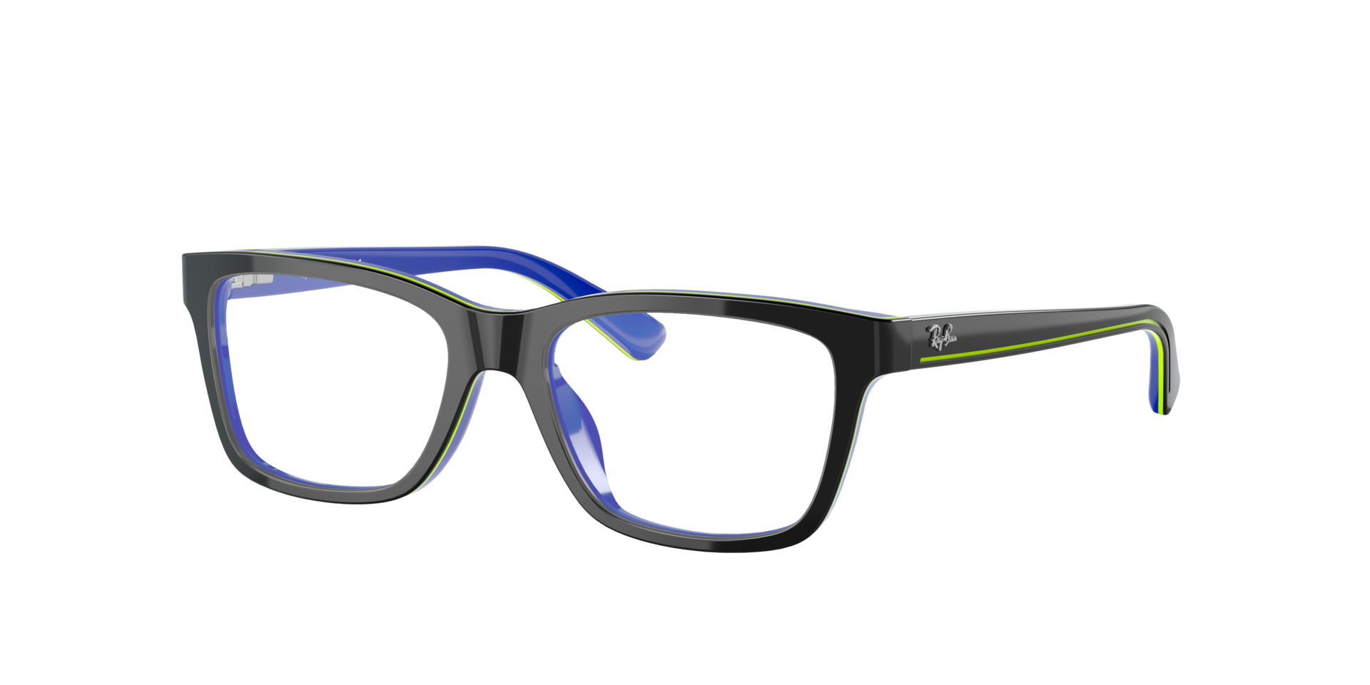 RB1536 Donkergrijs op blauw AcetaatEyeglass Frames van B24, Hoekweergave