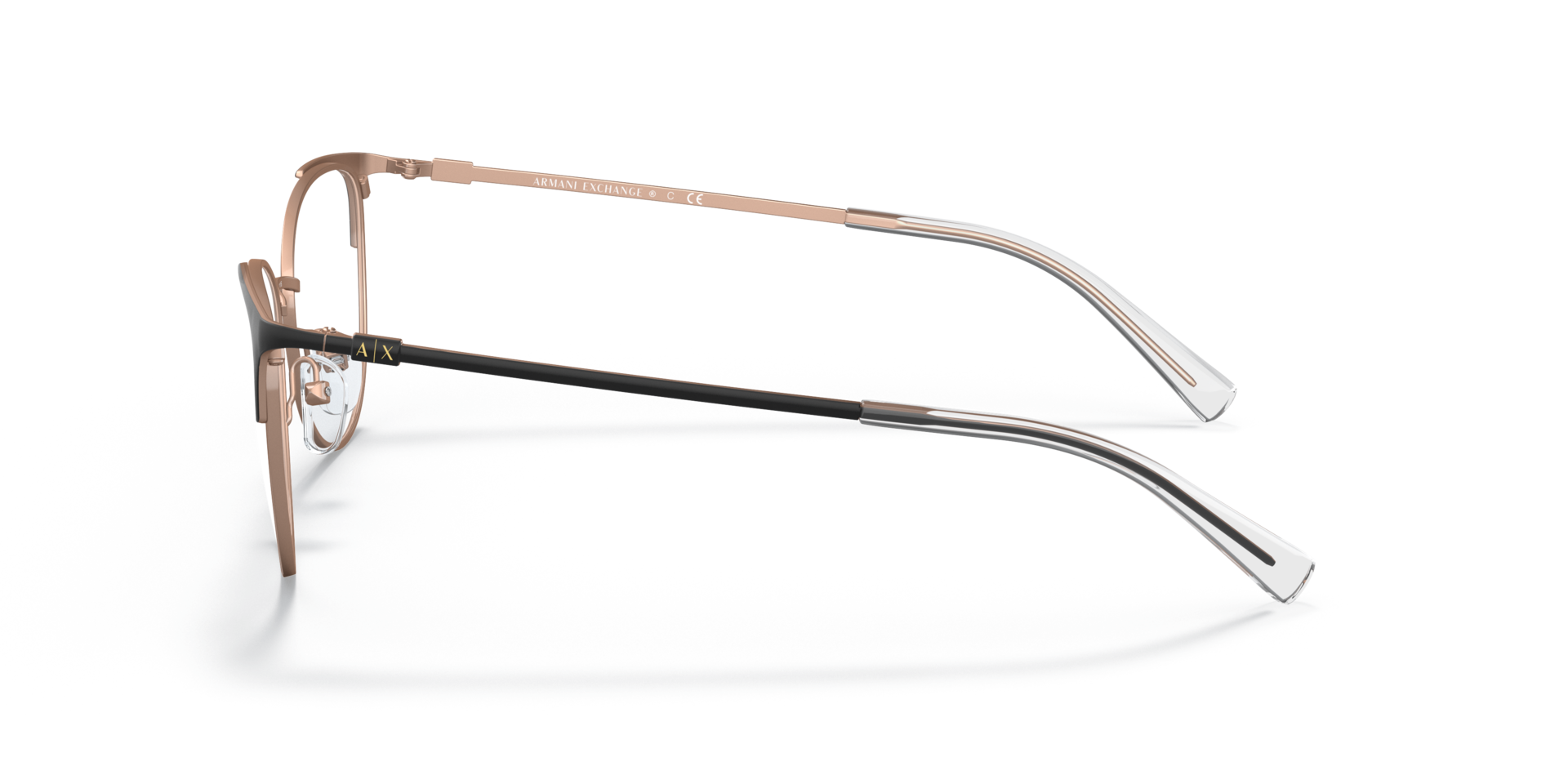 AX1034 Matte Rose Gold And Black MetallEyeglass Frames von B24, Seitenansicht