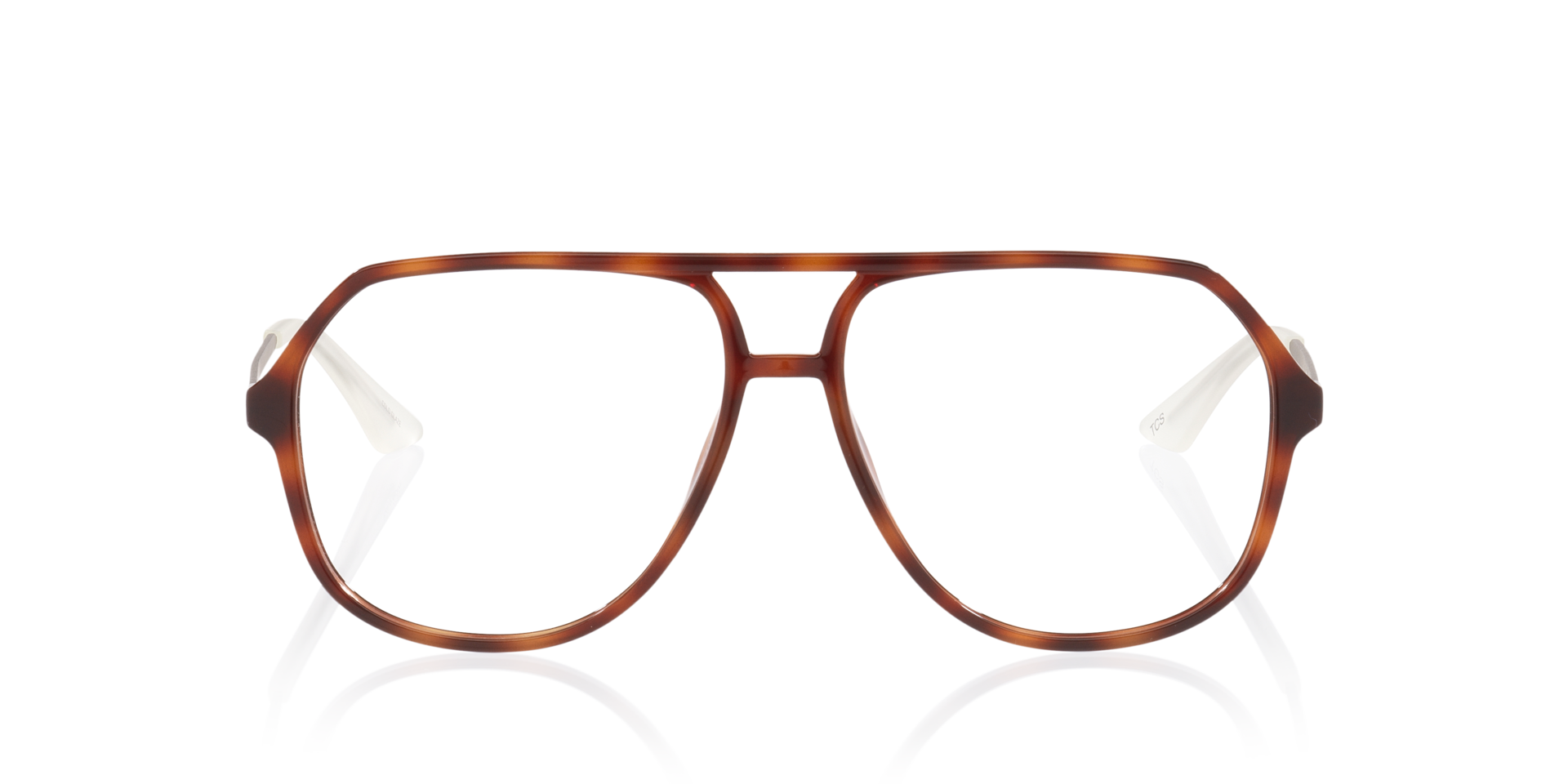 Pu0460O Tortoise Clear KunststofEyeglass Frames van B24, Vooraanzicht