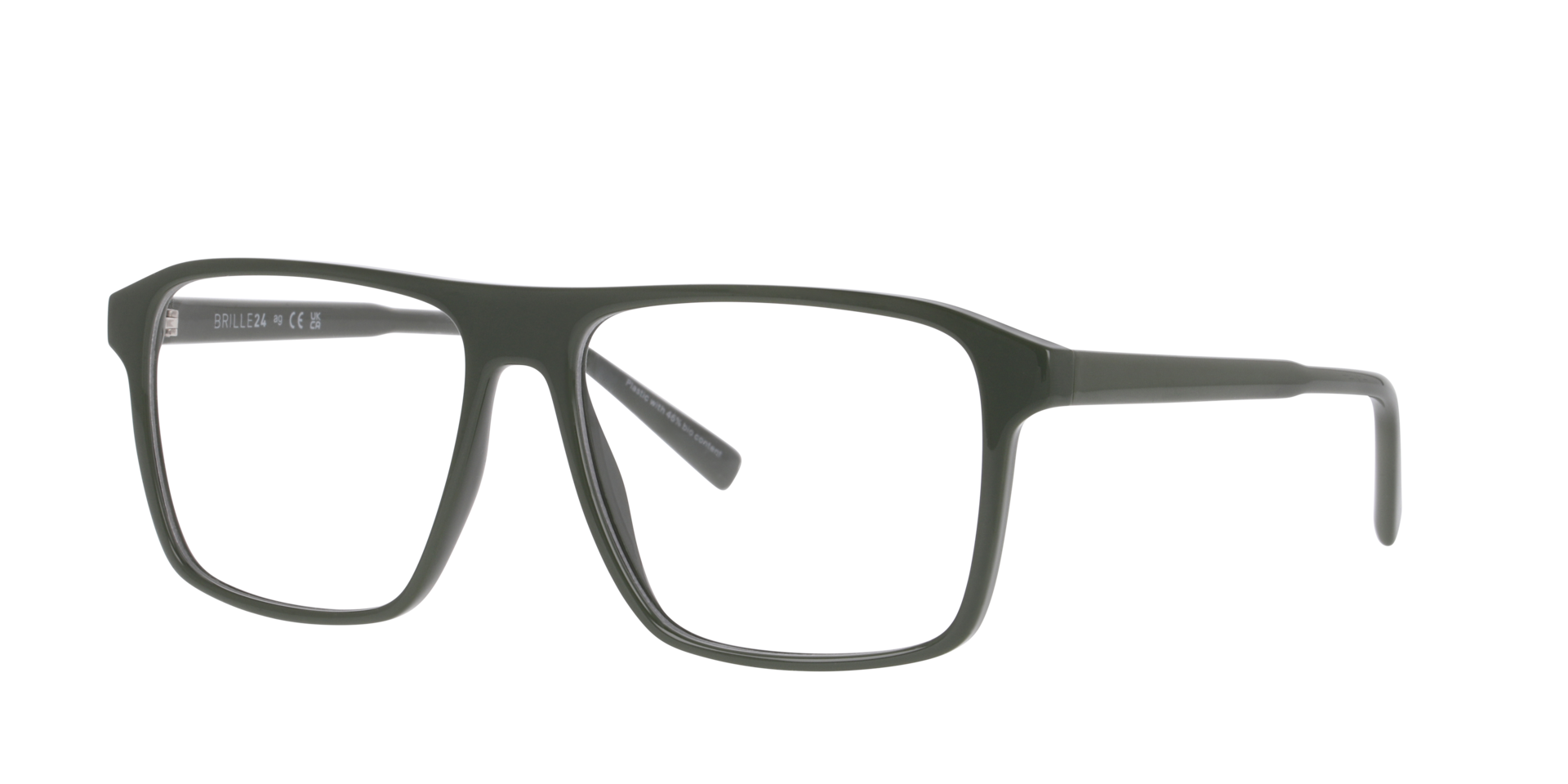 Amsterdam Khaki KunststoffEyeglass Frames von B24, Dreiviertelansicht