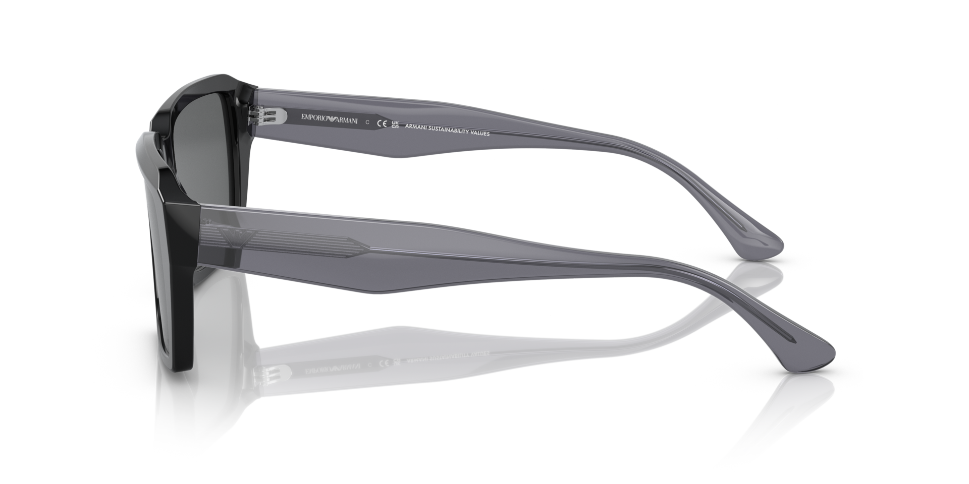 EA4186 Glanzend zwart AcetaatSunglass Frames van B24, Zijaanzicht