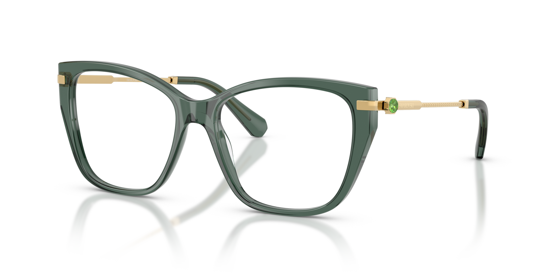 SK2060 Transparent Light Green AcetaatEyeglass Frames van B24, Hoekweergave