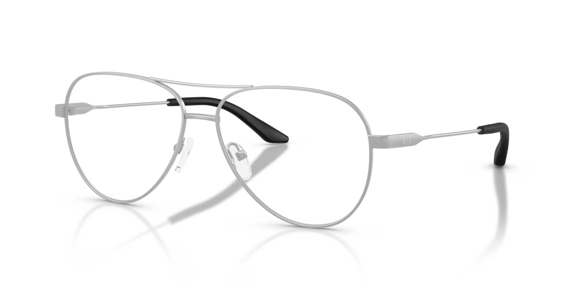 AX1077 Matte Silver MetaalEyeglass Frames van B24, Hoekweergave