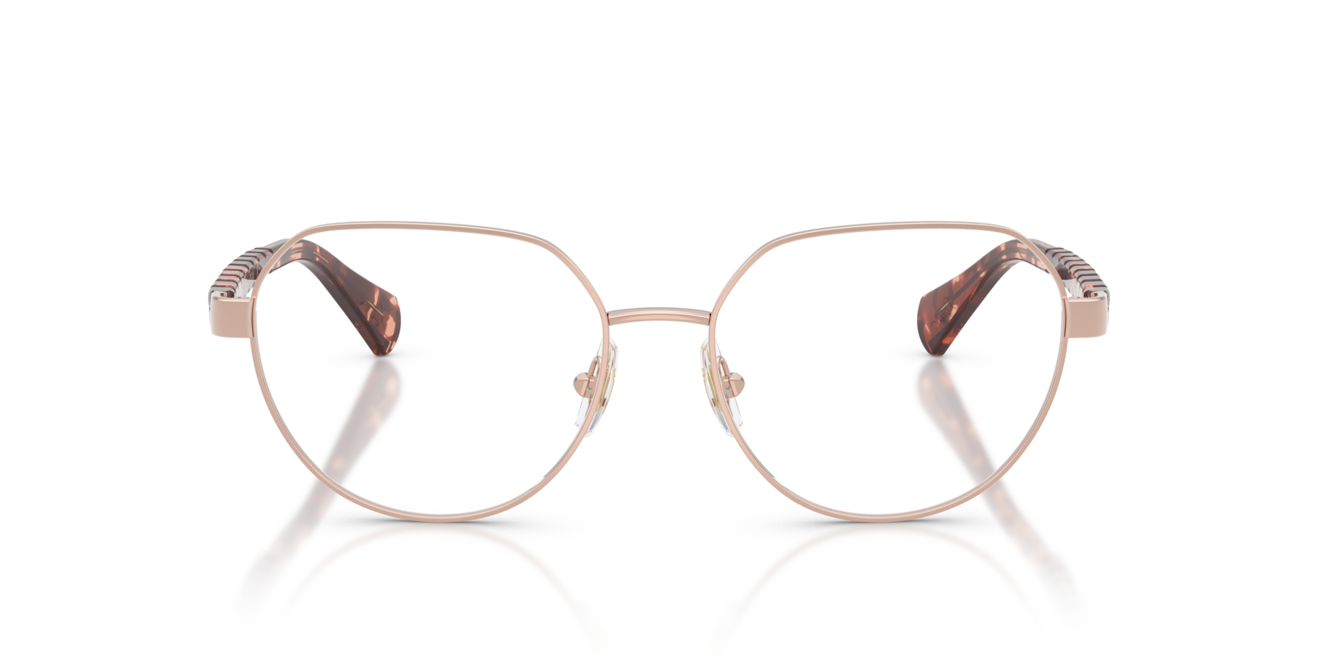 RA6065 Glänzendes Rose Gold MetallEyeglass Frames von B24, Vorderansicht