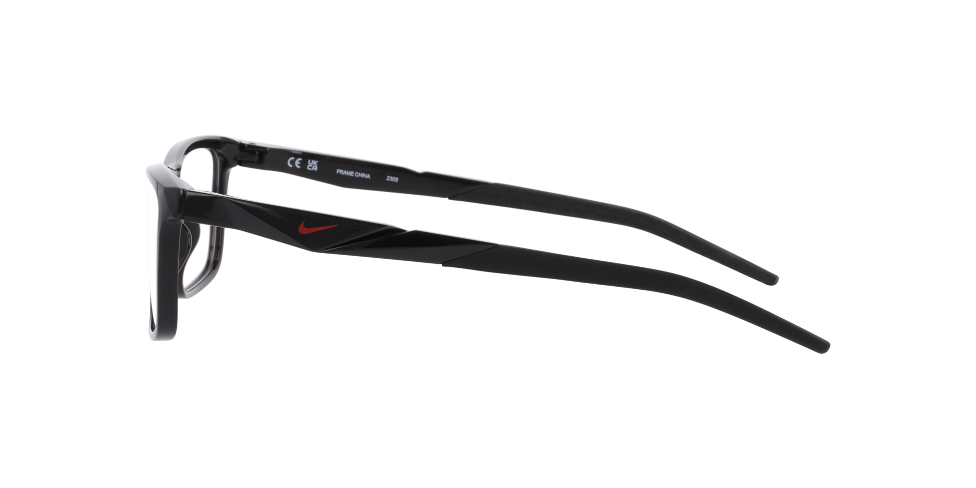 NIKE 7057 Zwart KunststofEyeglass Frames van B24, Zijaanzicht