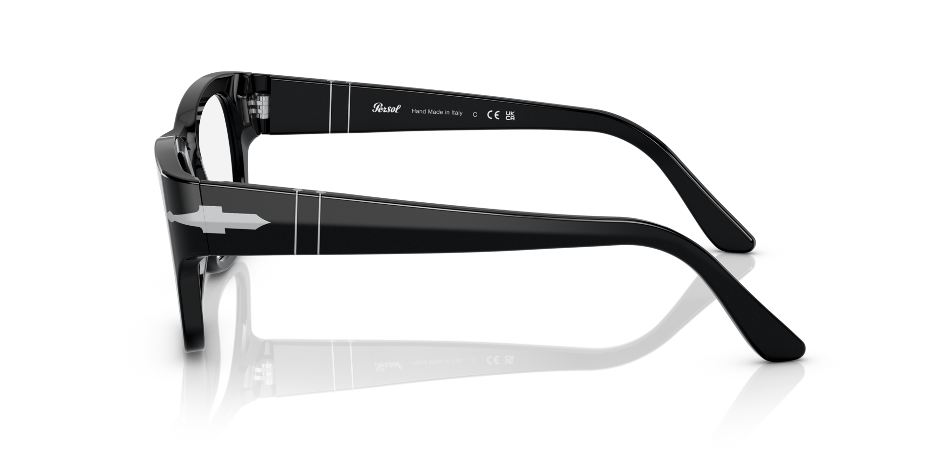 PO3297V Zwart AcetaatEyeglass Frames van B24, Zijaanzicht