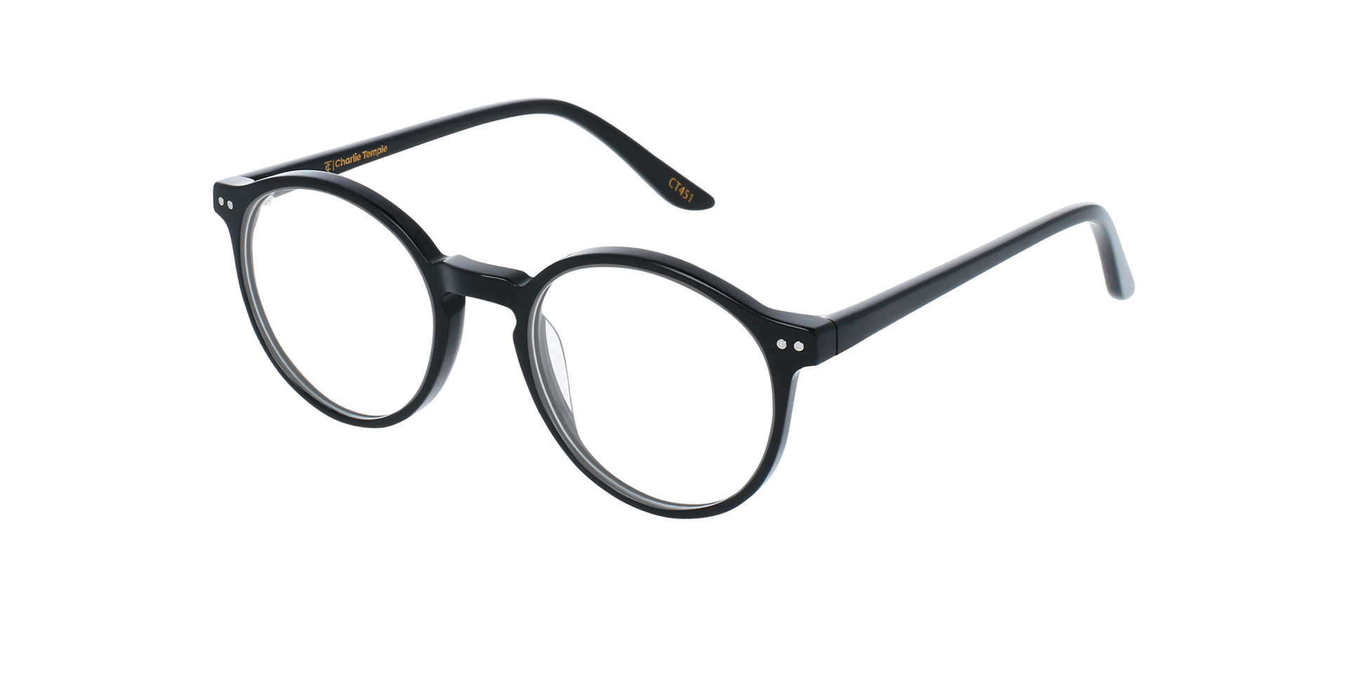 Bennett Jet Black AcetatEyeglass Frames von B24, Dreiviertelansicht