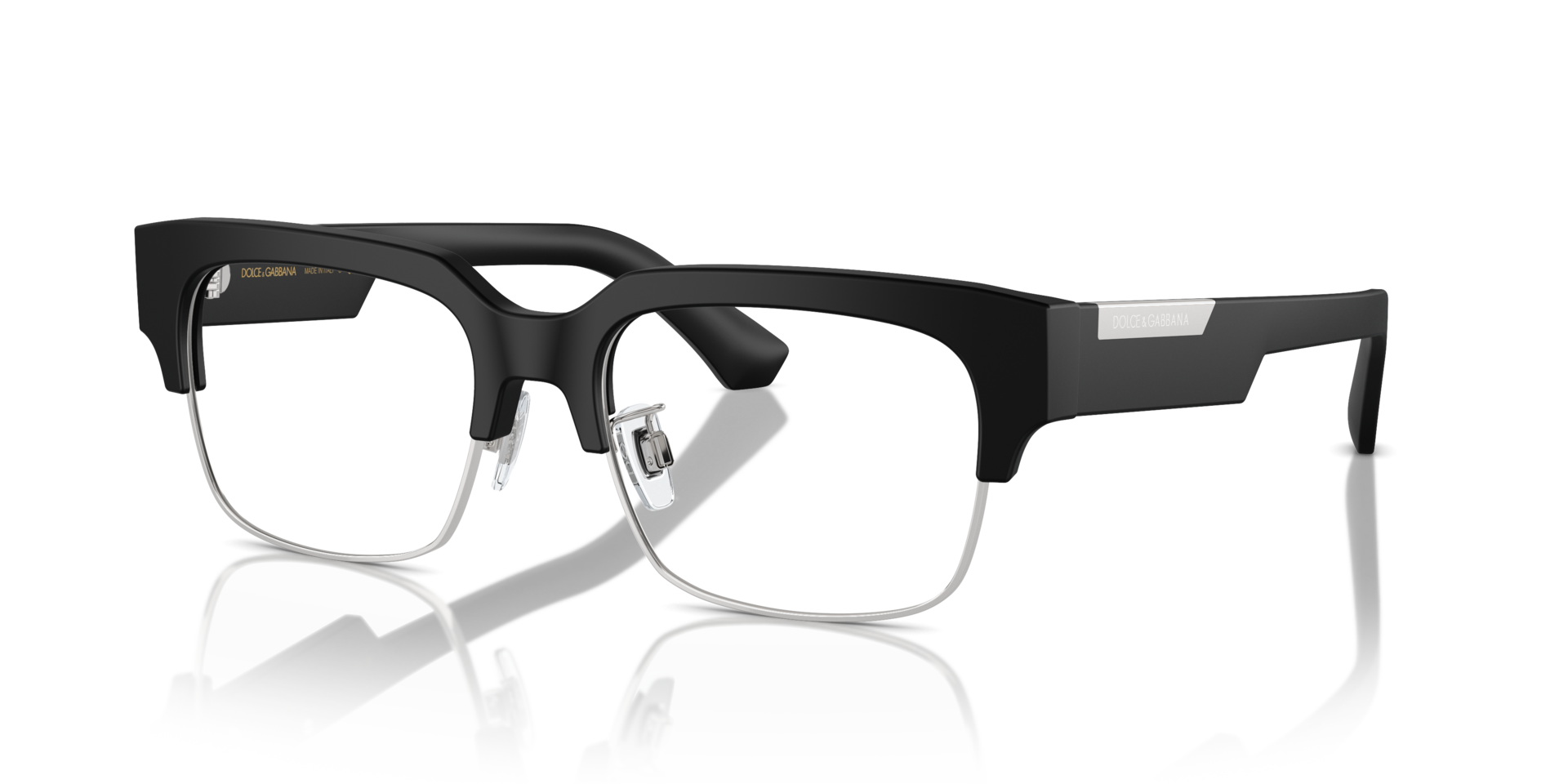DG3388 Matzwart AcetaatEyeglass Frames van B24, Hoekweergave