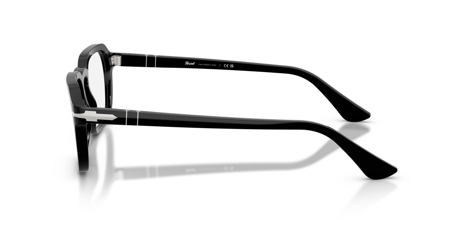 PO3390V Zwart AcetaatEyeglass Frames van B24, Zijaanzicht