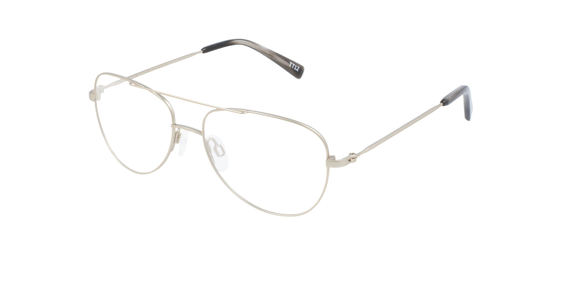 Goose Platinum Silver Titanium TitanEyeglass Frames von B24, Dreiviertelansicht