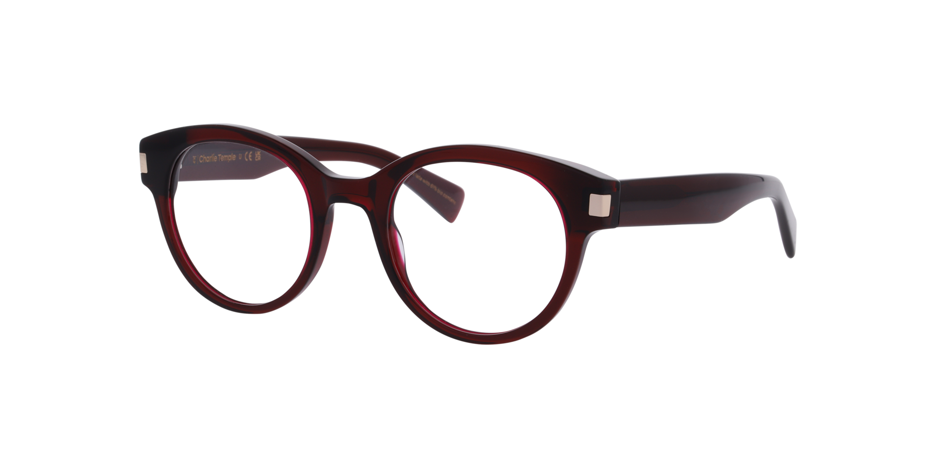 Romy Crystal Burgundy AcetaatEyeglass Frames van B24, Hoekweergave