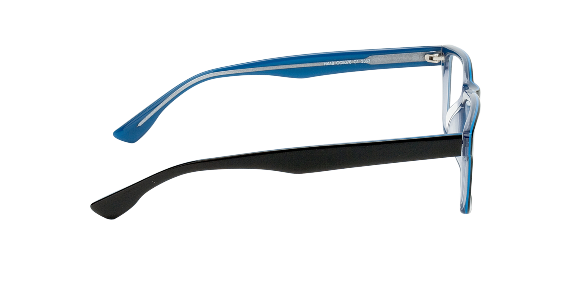 München Schwarz & Blau AcetatEyeglass Frames von B24, Seitenansicht