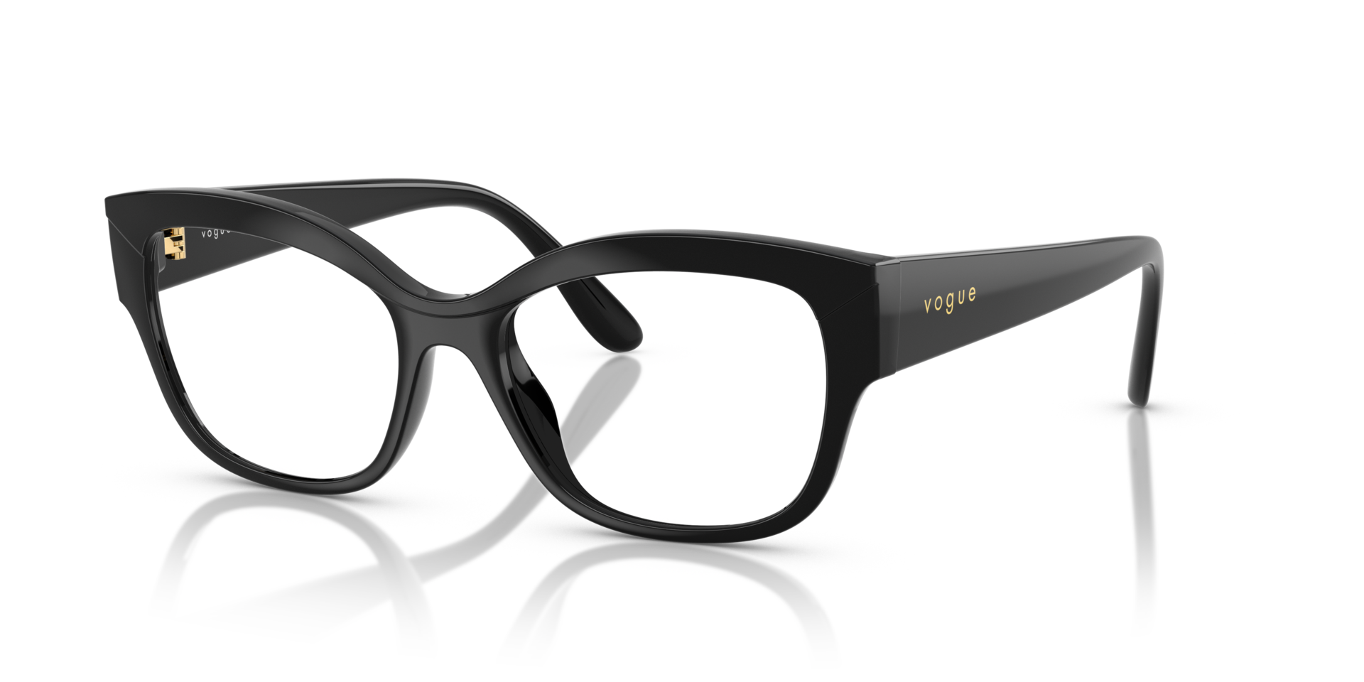 VO5635U Zwart KunststofEyeglass Frames van B24, Hoekweergave