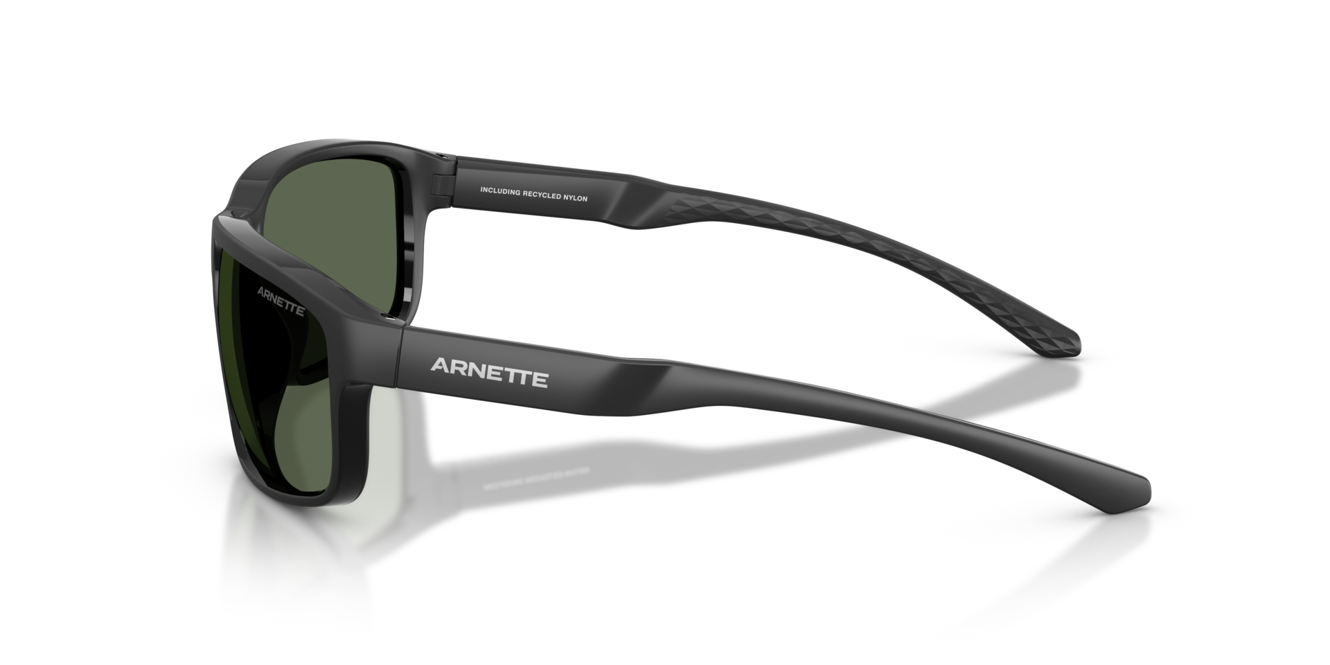 AN4373 Matte Recycled Black KunststofSunglass Frames van B24, Zijaanzicht