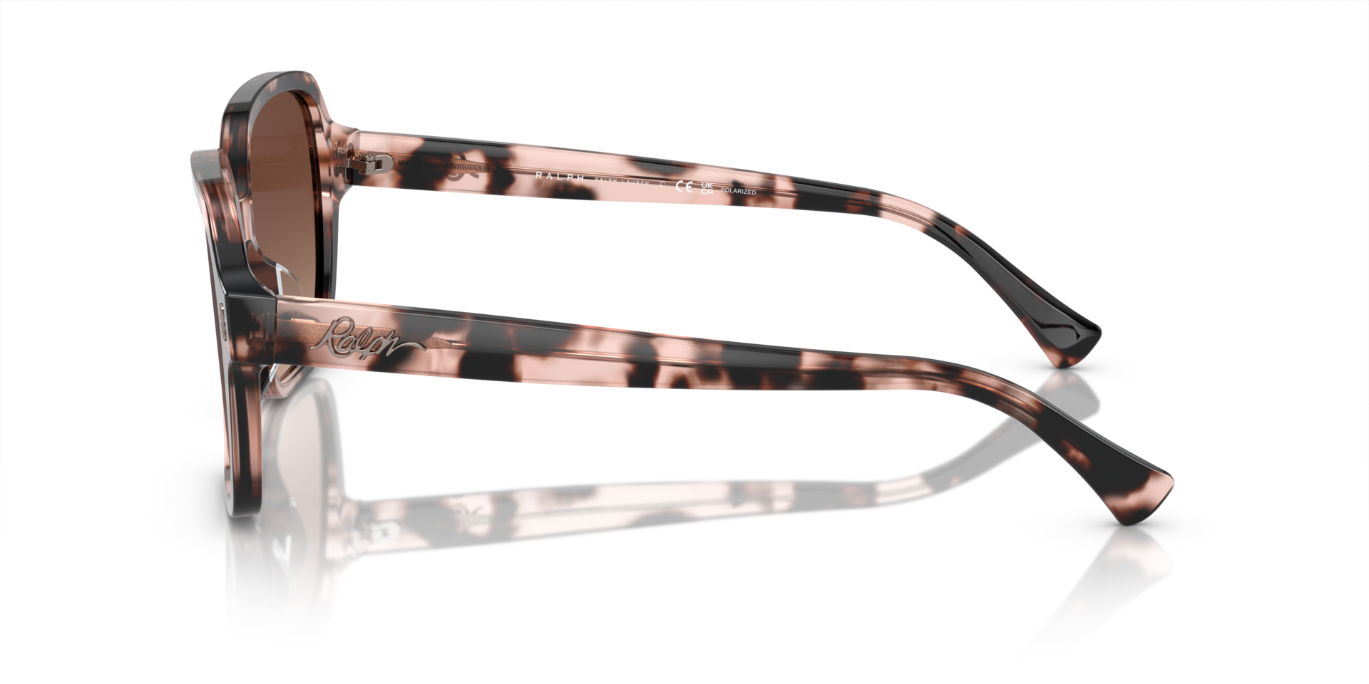 RA5304U Glanzend Roze Havana AcetaatSunglass Frames van B24, Zijaanzicht