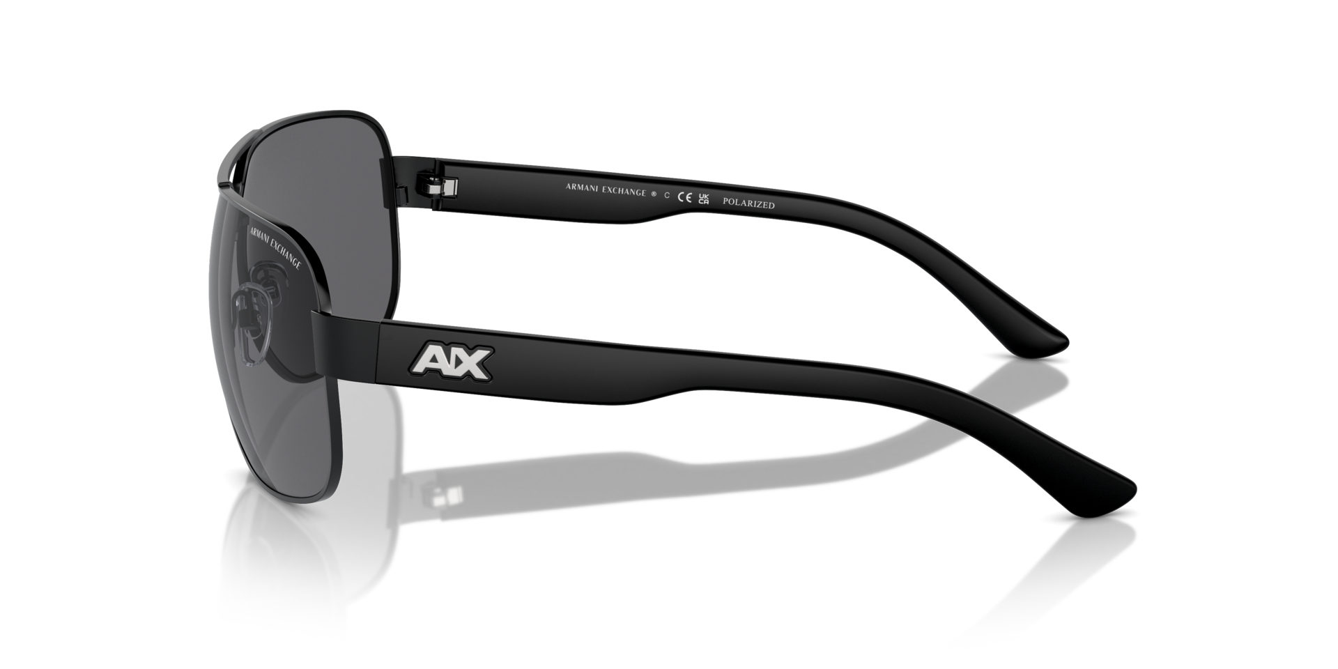AX2012S Matzwart MetaalSunglass Frames van B24, Zijaanzicht