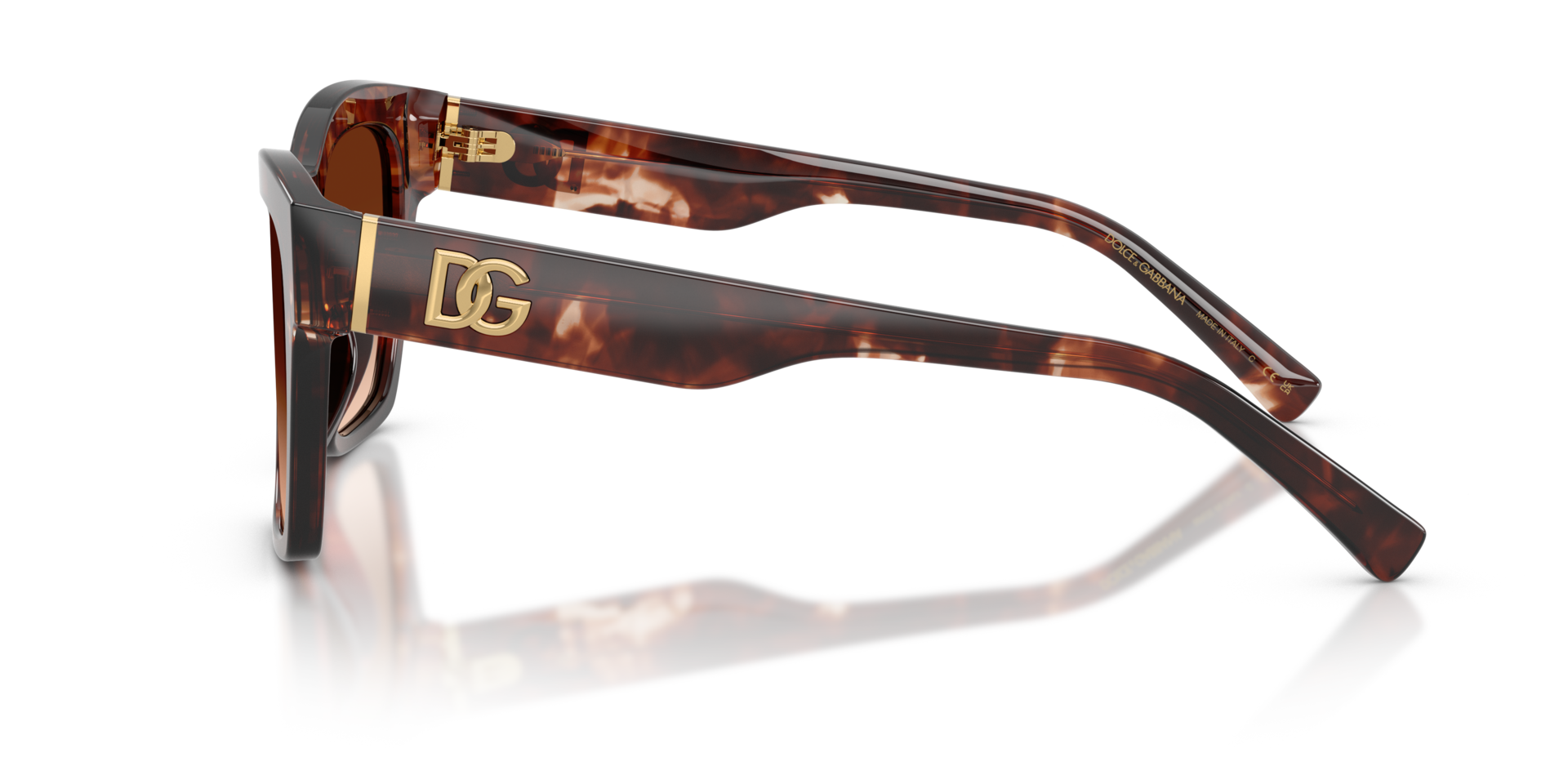 DG4512 Dark Red Havana AcetaatSunglass Frames van B24, Zijaanzicht