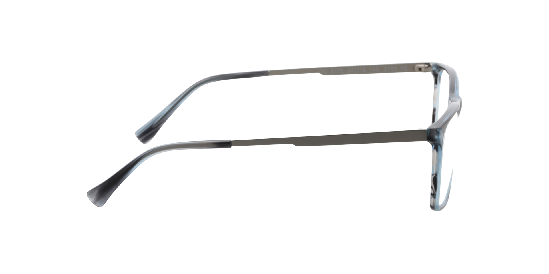 Aaron Blue Horn  &  Matt Silver AcetatEyeglass Frames von B24, Seitenansicht