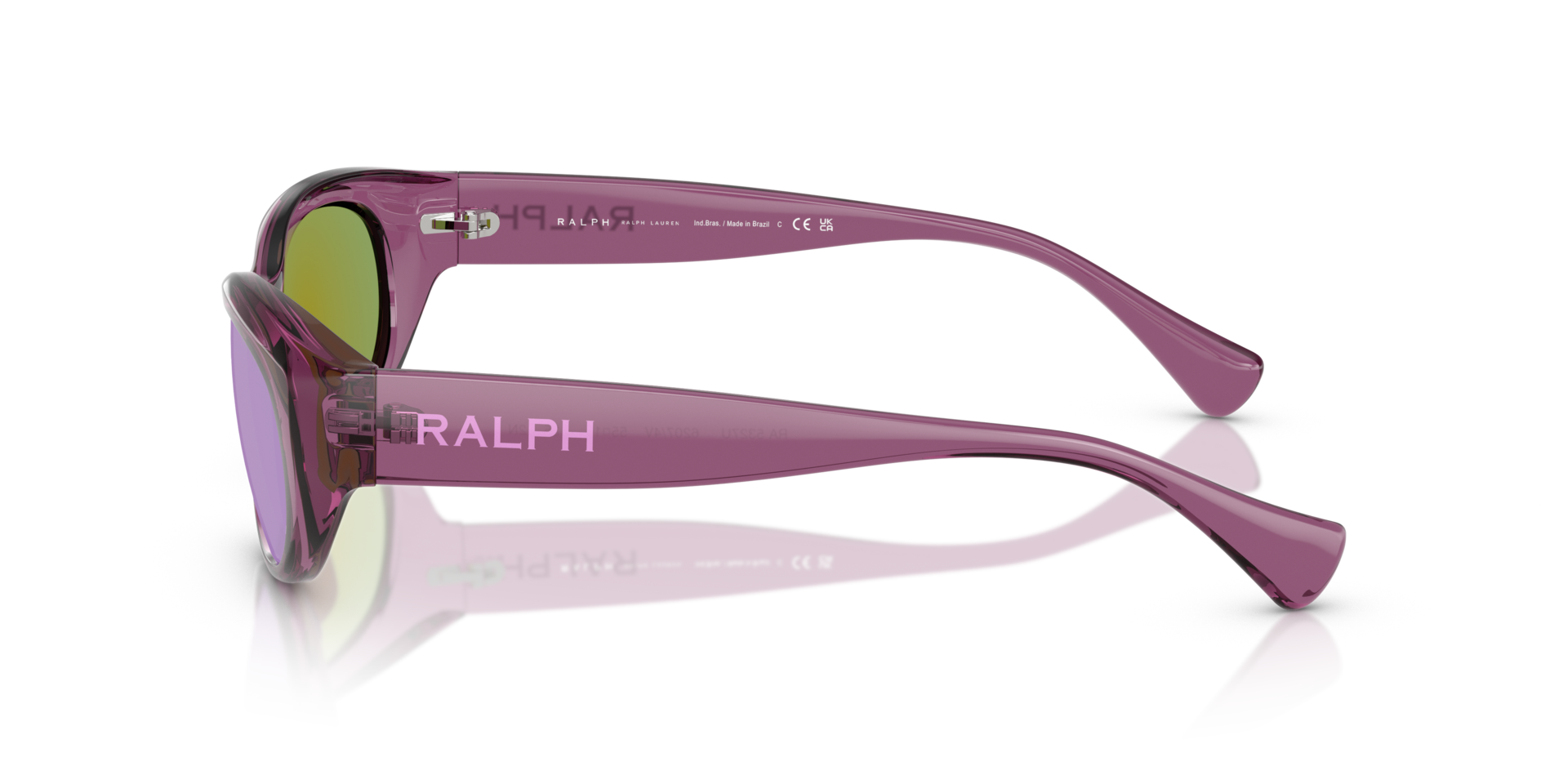 RA5327U Shiny Transparent Violet KunststoffSunglass Frames von B24, Seitenansicht