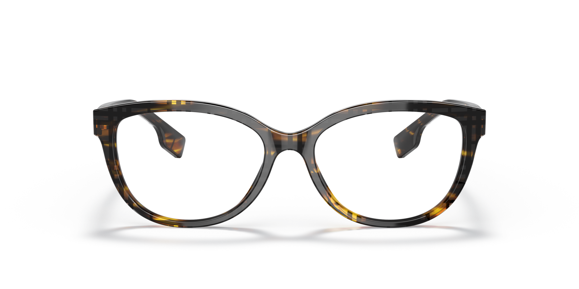 BE2357 Top Check & Striped Brown AcetaatEyeglass Frames van B24, Vooraanzicht