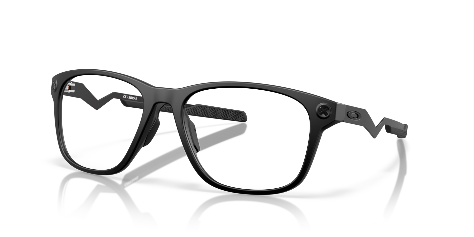 Cerebral Schwarz satiniert KunststoffEyeglass Frames von B24, Dreiviertelansicht