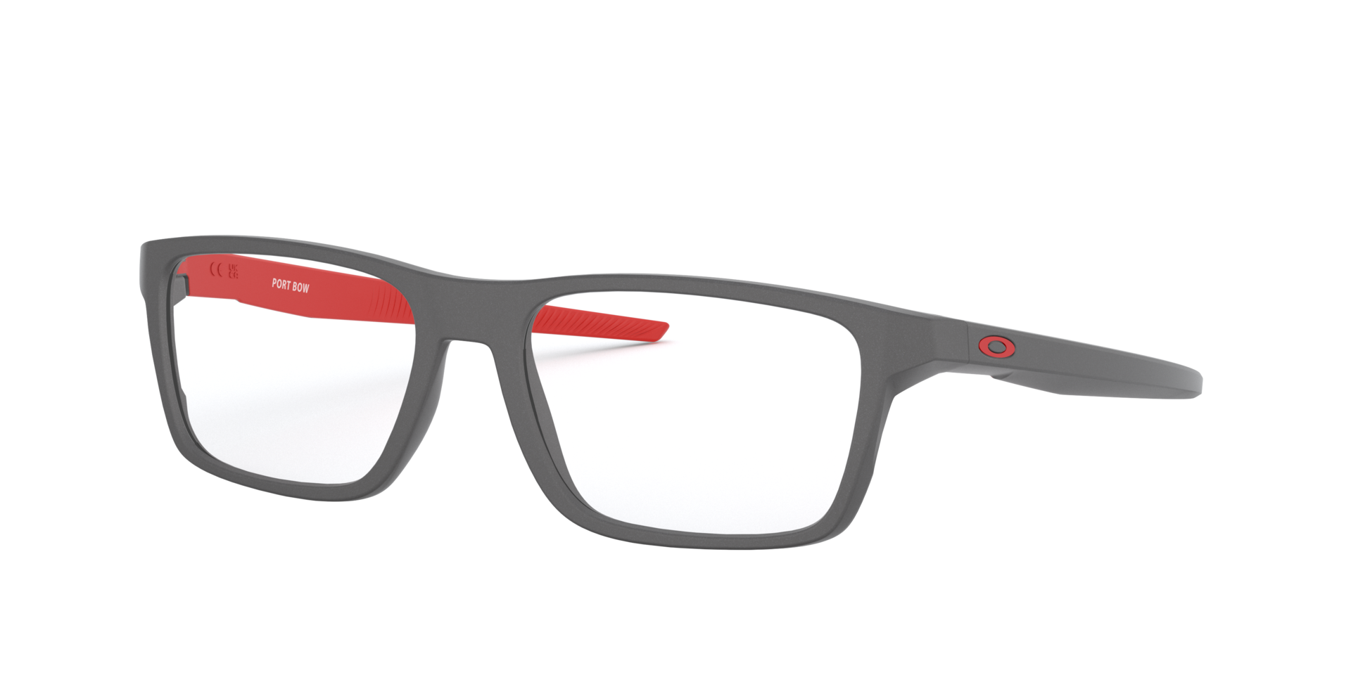 Port Bow Satin Light Steel KunststoffEyeglass Frames von B24, Dreiviertelansicht
