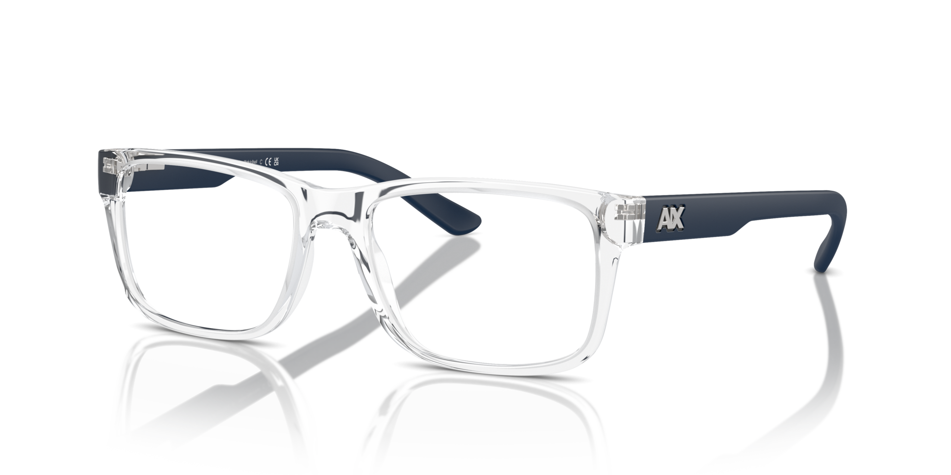 AX3016 Crystal glänzend KunststoffEyeglass Frames von B24, Dreiviertelansicht