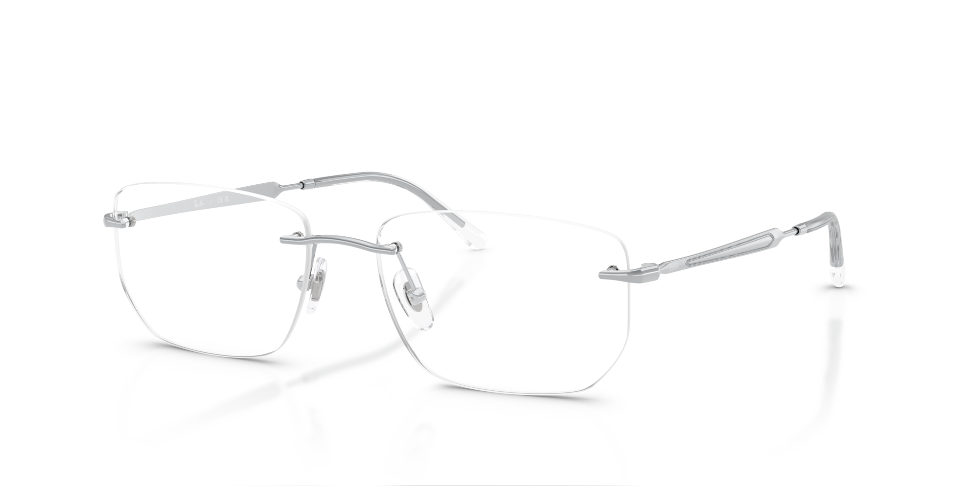 RB3768V Silber MetallEyeglass Frames von B24, Dreiviertelansicht