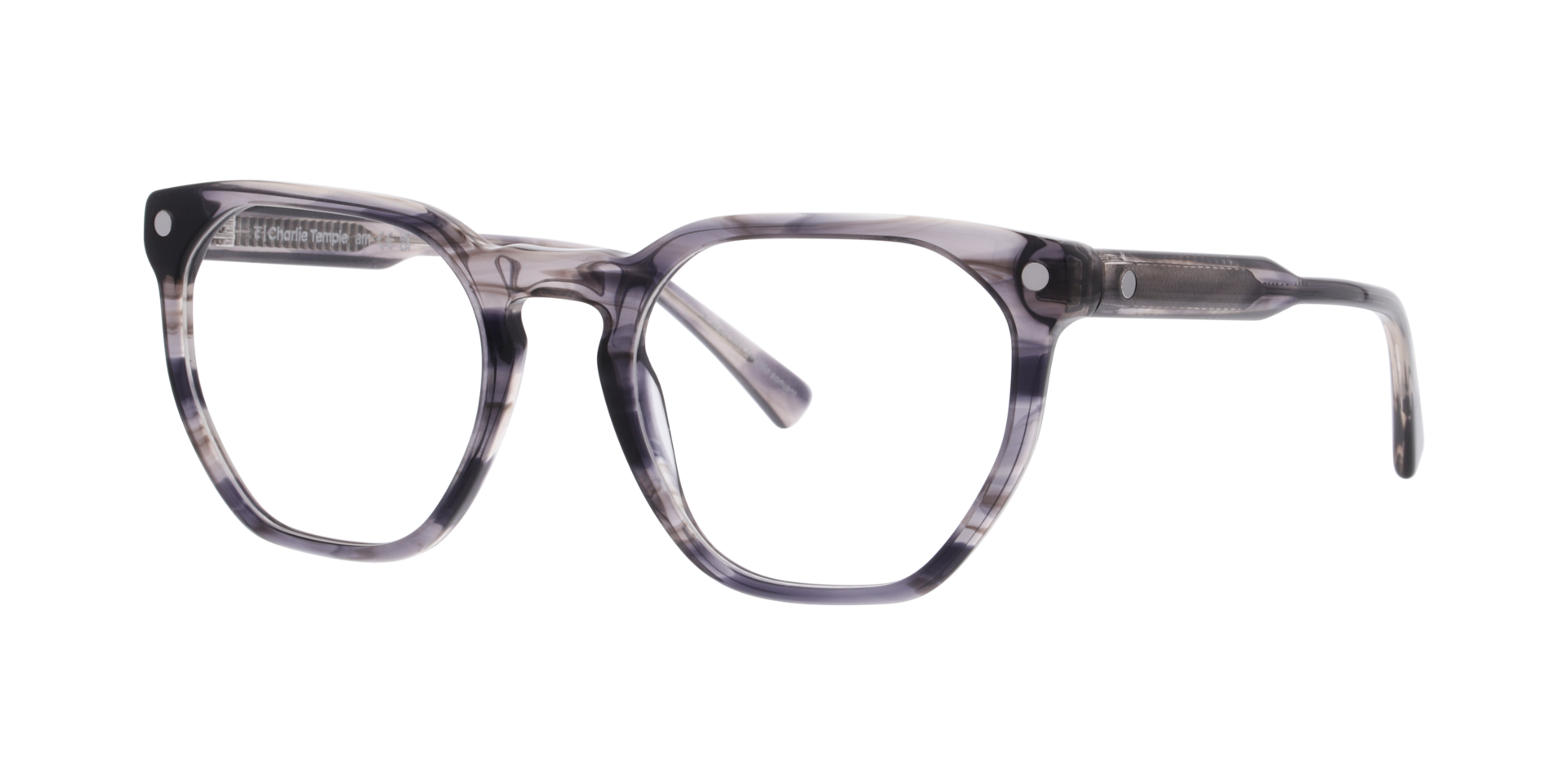 Mirevalo Horn Grey AcetatEyeglass Frames von B24, Dreiviertelansicht