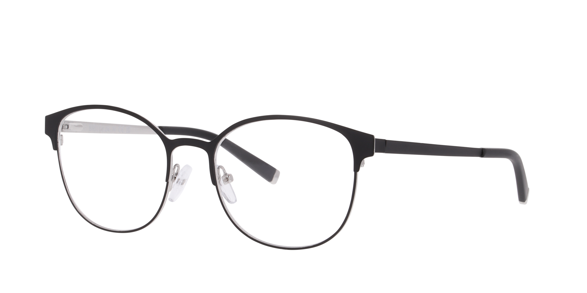 Kopenhagen Black & Silver MetallEyeglass Frames von B24, Dreiviertelansicht
