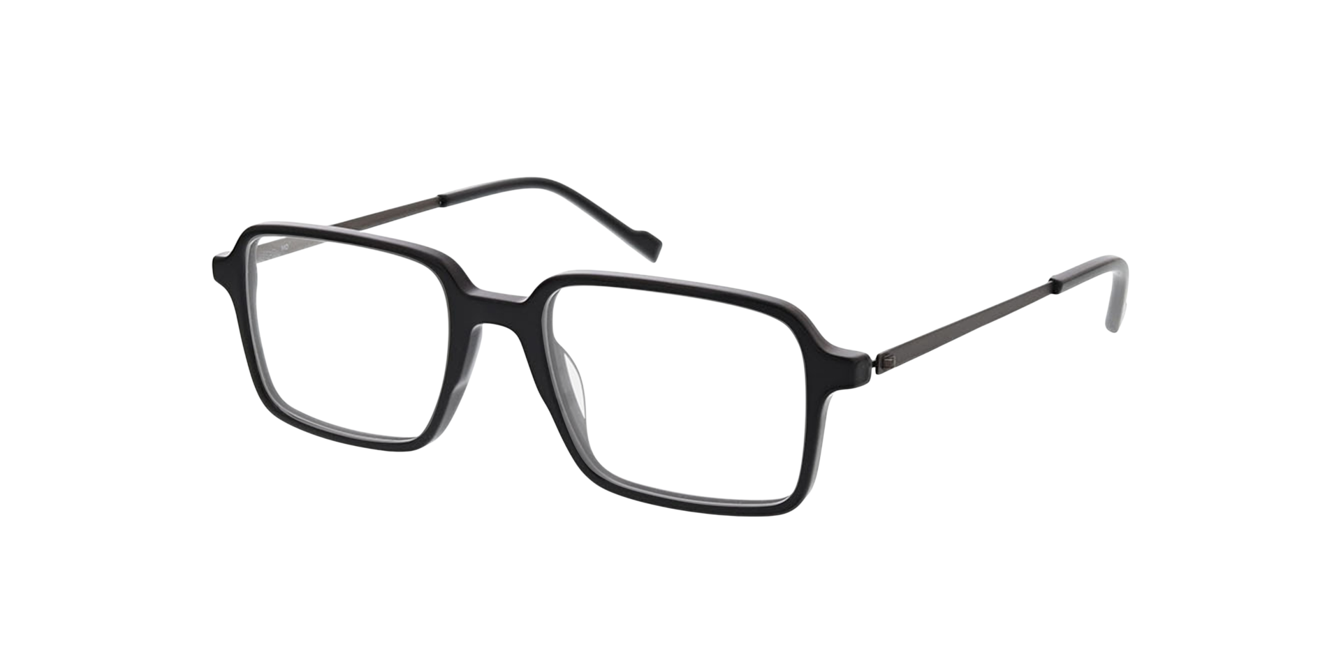 Freiburg Black  &  Matt Gun AcetatEyeglass Frames von B24, Dreiviertelansicht