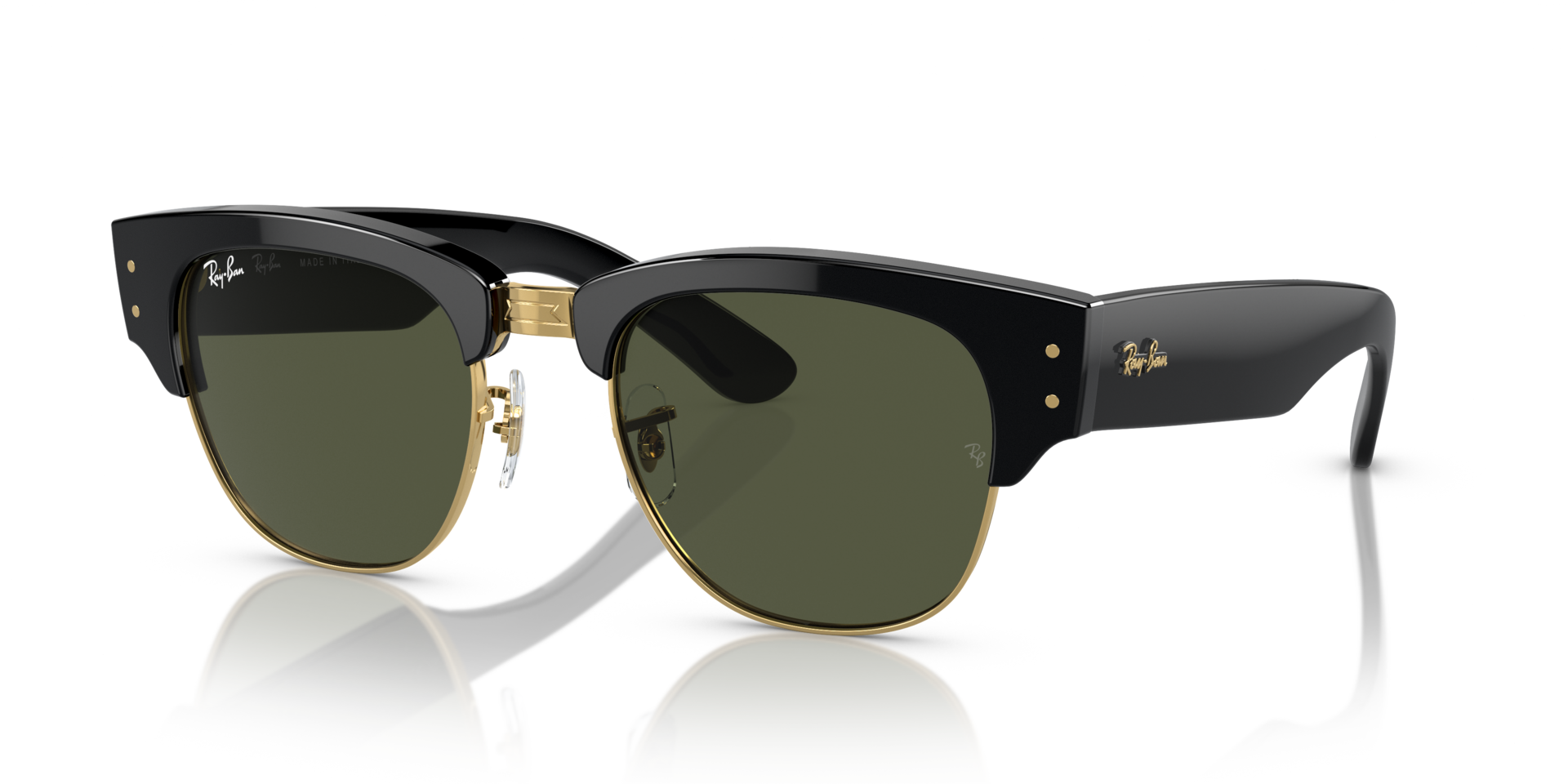 RB0316S Zwart op goud KunststofSunglass Frames van B24, Hoekweergave