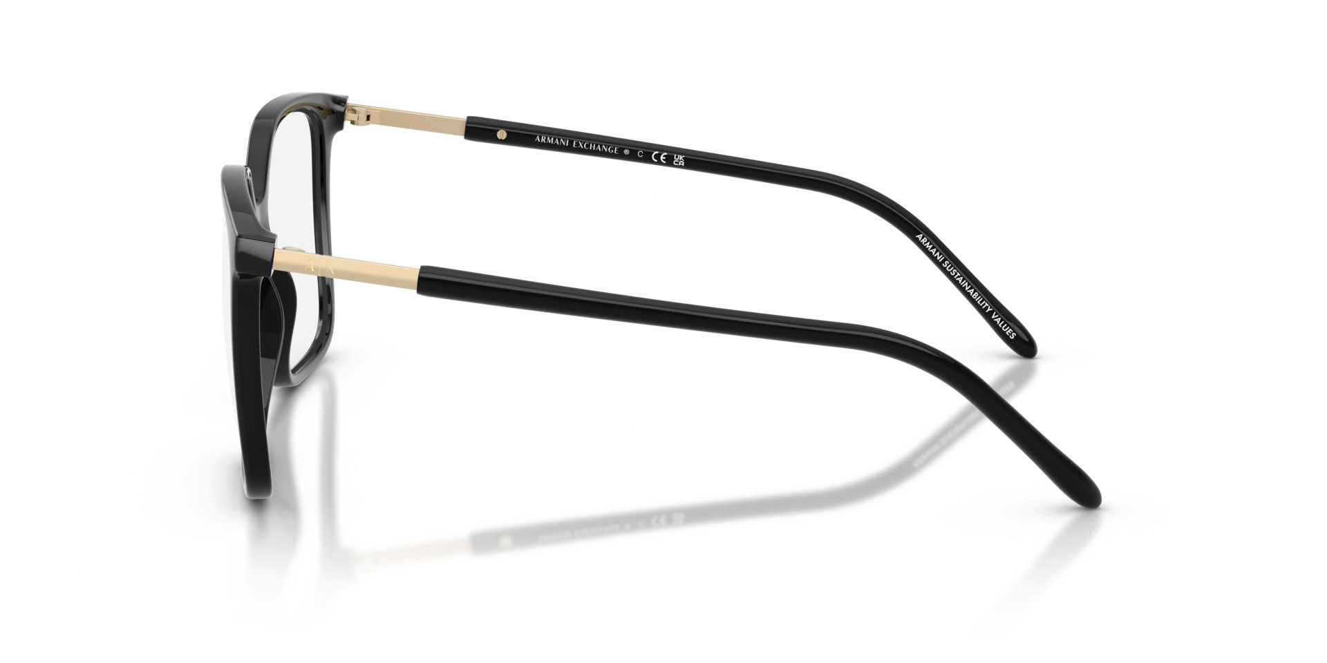 AX3132 Schwarz glänzend KunststoffEyeglass Frames von B24, Seitenansicht