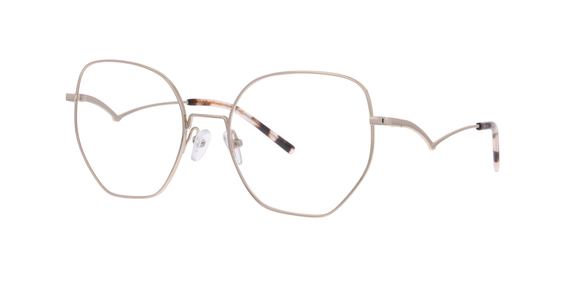 Marika Gold TitanEyeglass Frames von B24, Dreiviertelansicht