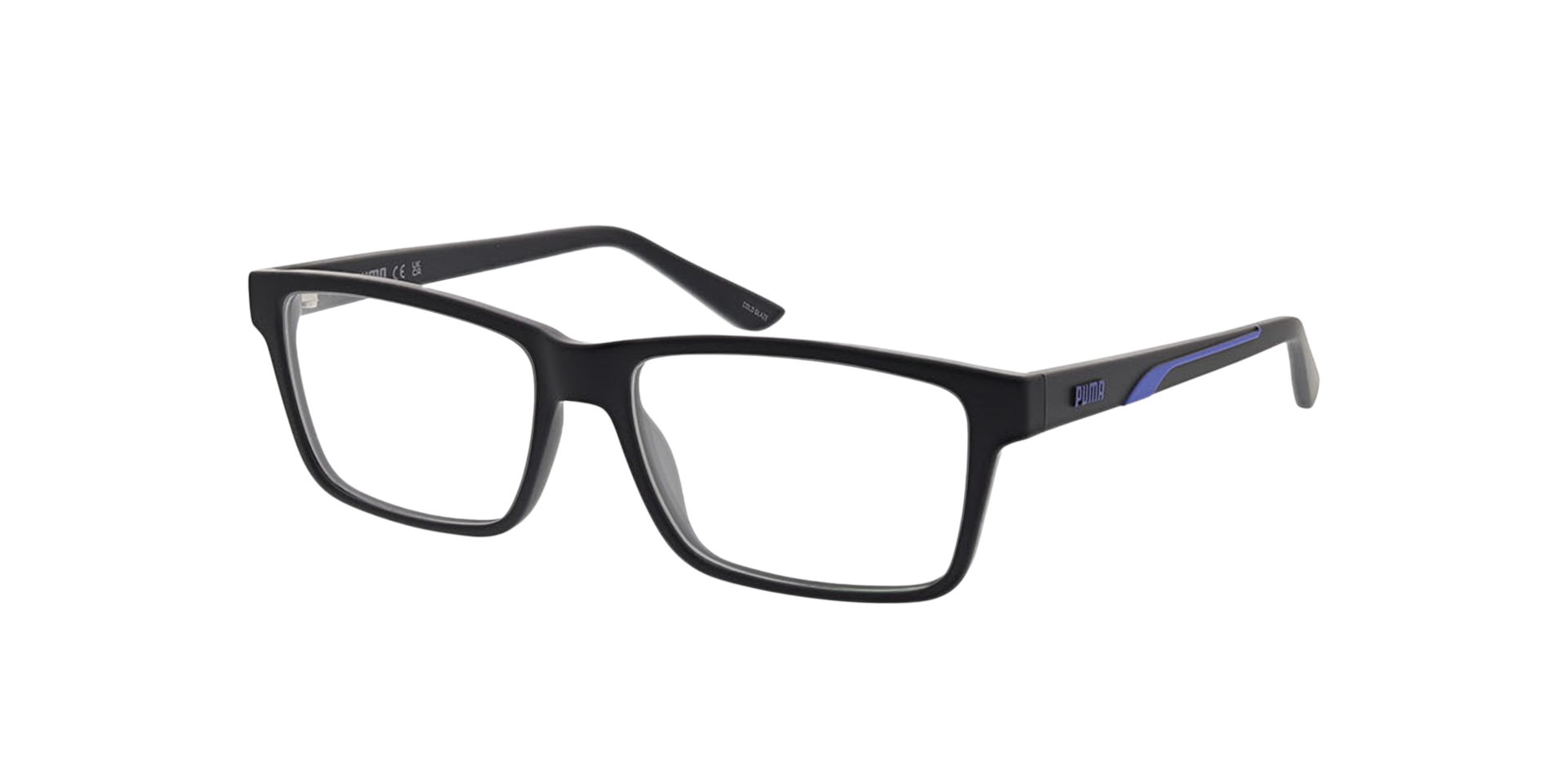 PU0471O Zwartmat KunststofEyeglass Frames van B24, Hoekweergave