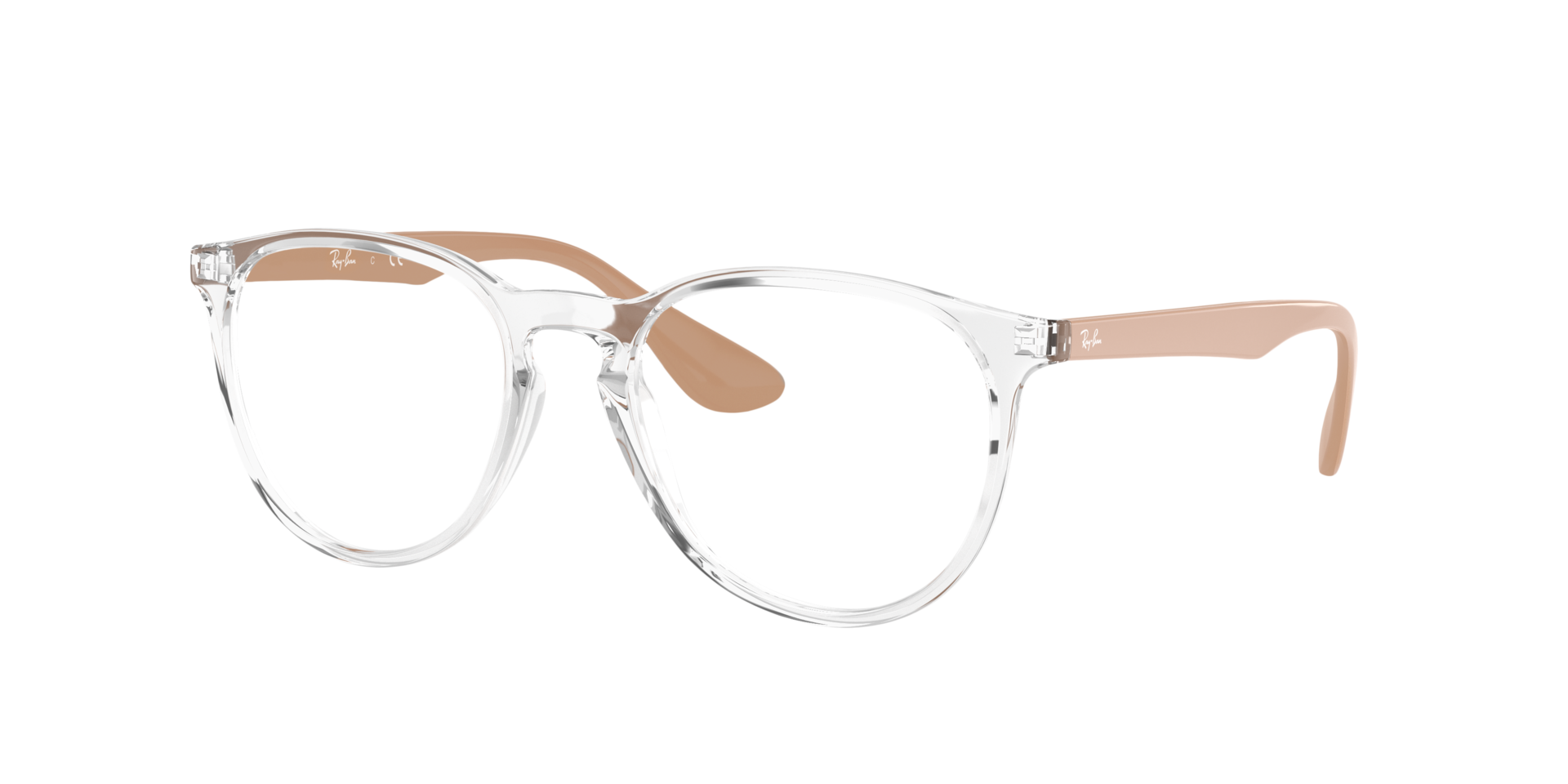 Erika Optics Transparent KunststoffEyeglass Frames von B24, Dreiviertelansicht