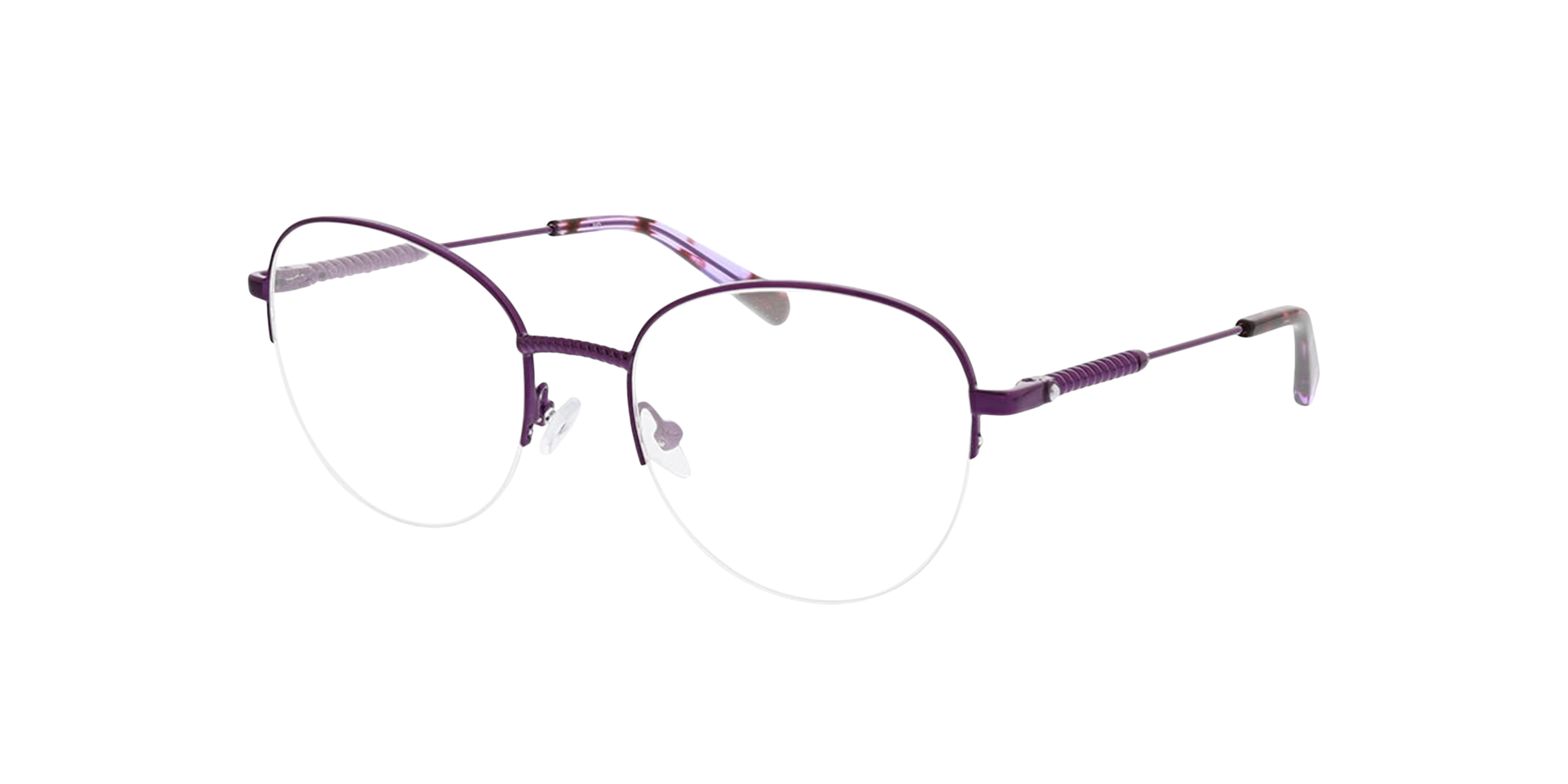 Valencia Donkerpaars  &  paars Havana MetaalEyeglass Frames van B24, Hoekweergave