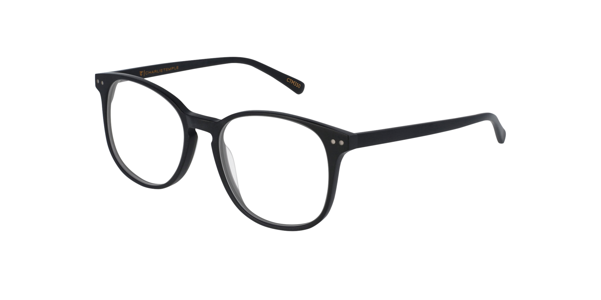BARRON Zwart AcetaatEyeglass Frames van B24, Hoekweergave