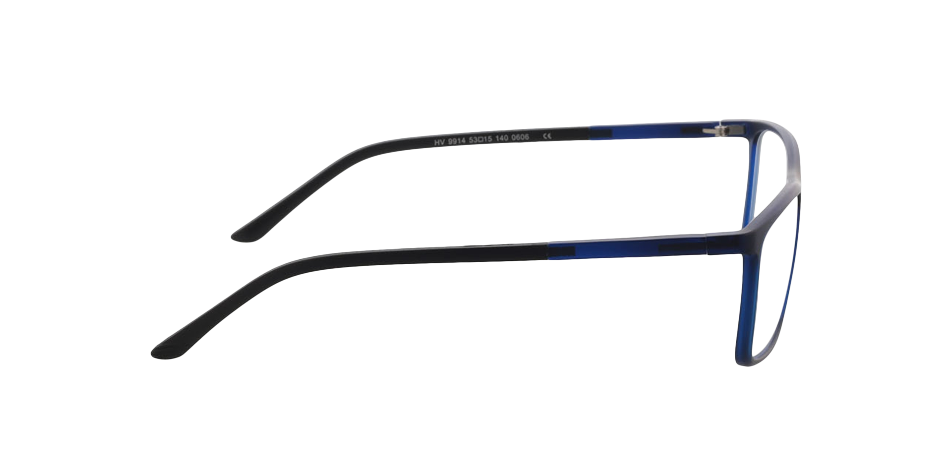 Foxhill Blue Crystal Black KunststoffEyeglass Frames von B24, Seitenansicht
