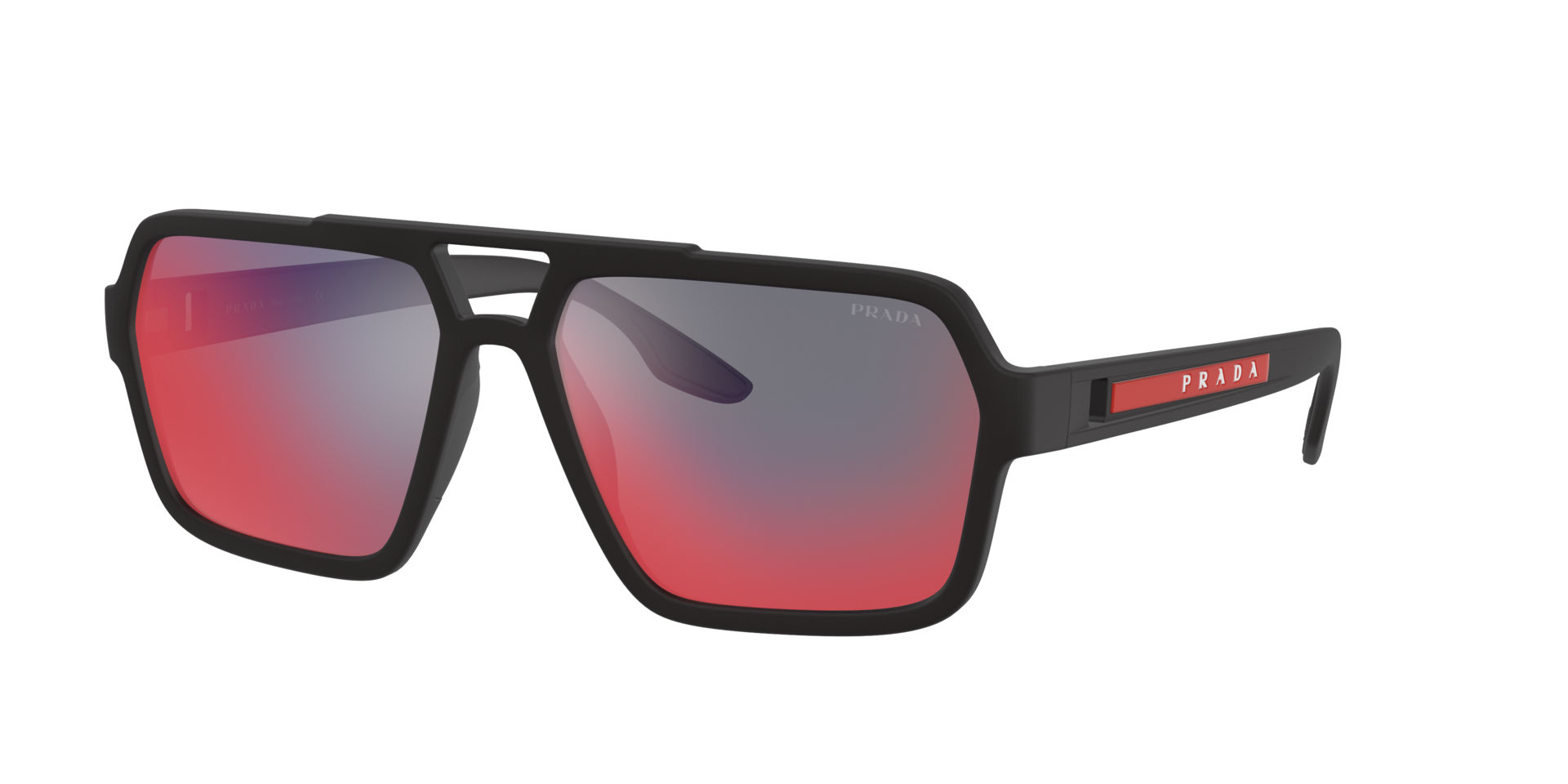PS 01XS Zwart rubber KunststofSunglass Frames van B24, Hoekweergave