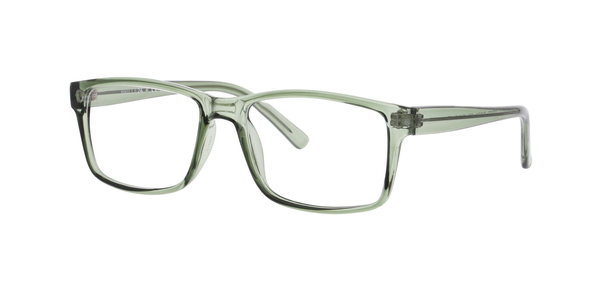 Pascal Crystal Grün KunststoffEyeglass Frames von B24, Dreiviertelansicht